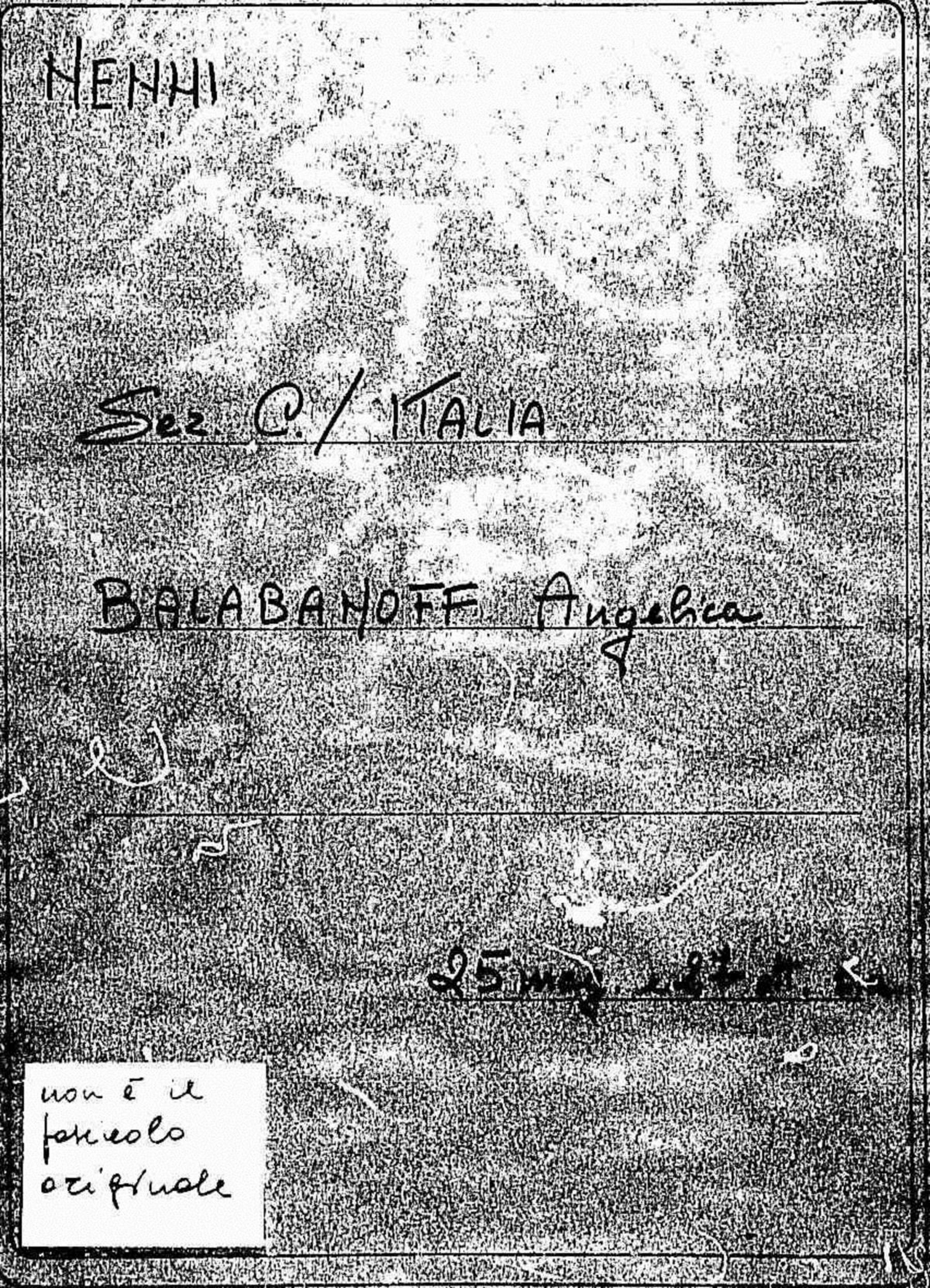 Balabanoff Angelica, s.d.