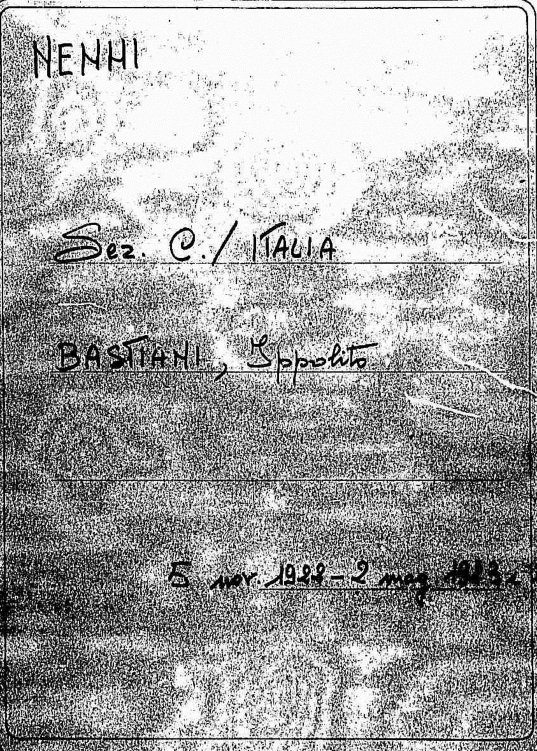 Bastiani Ippolito, 1922 nov. 5 - 1923 mag. 2