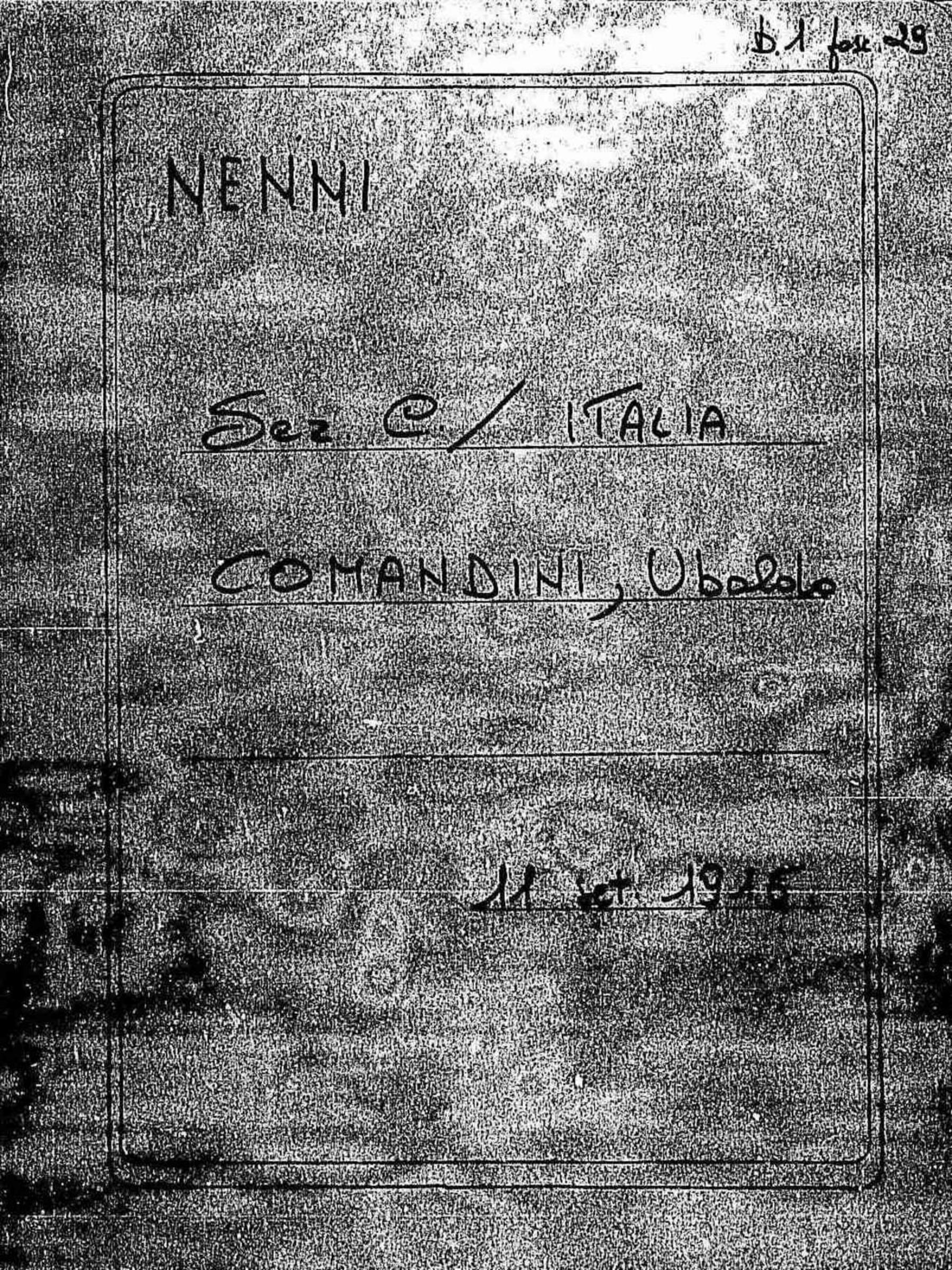 Comandini Ubaldo, 1916 set. 11