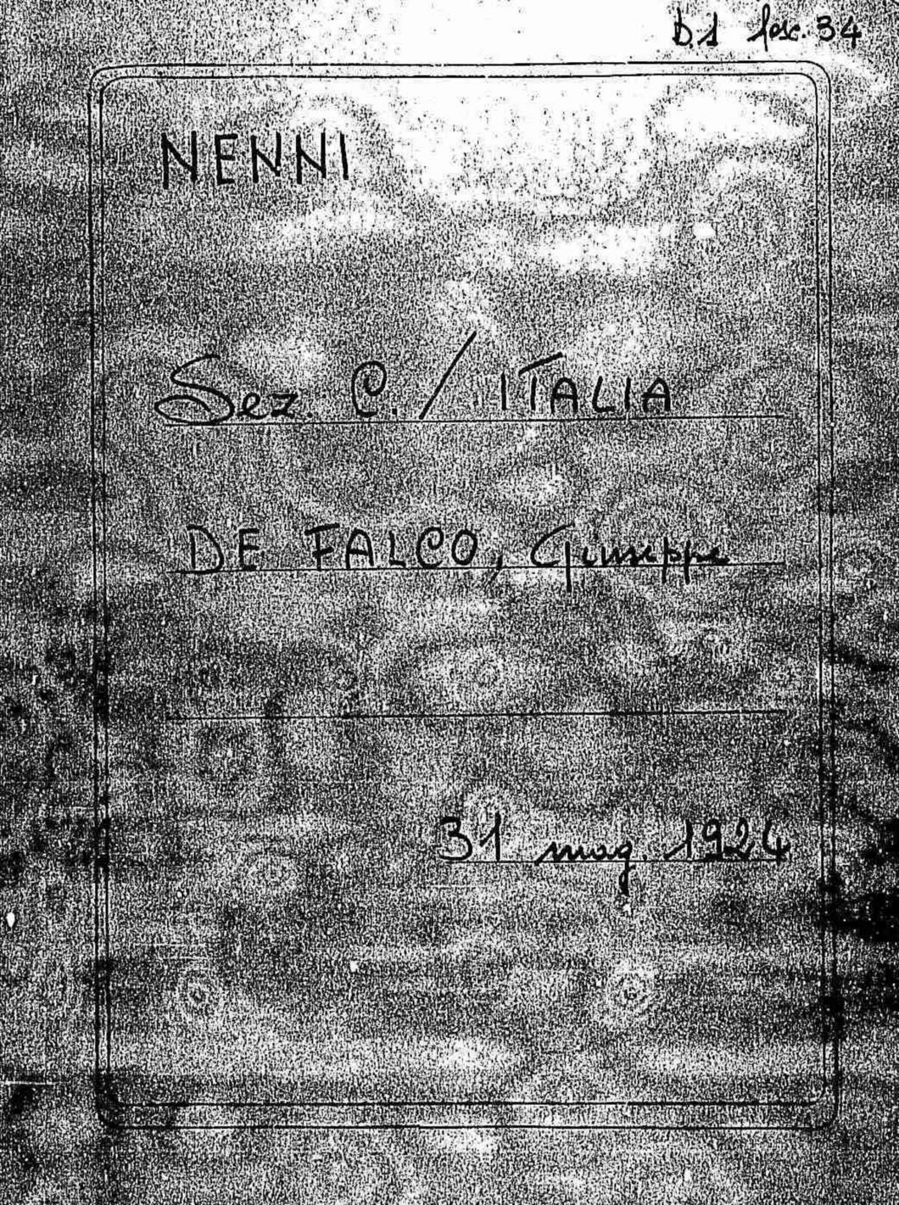 De Falco Giuseppe, 1924 mag. 31