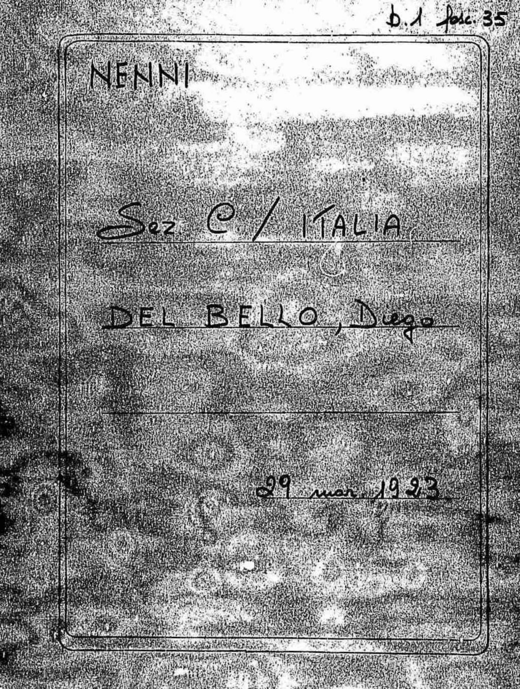 Del Bello Diego, 1923 mar. 29