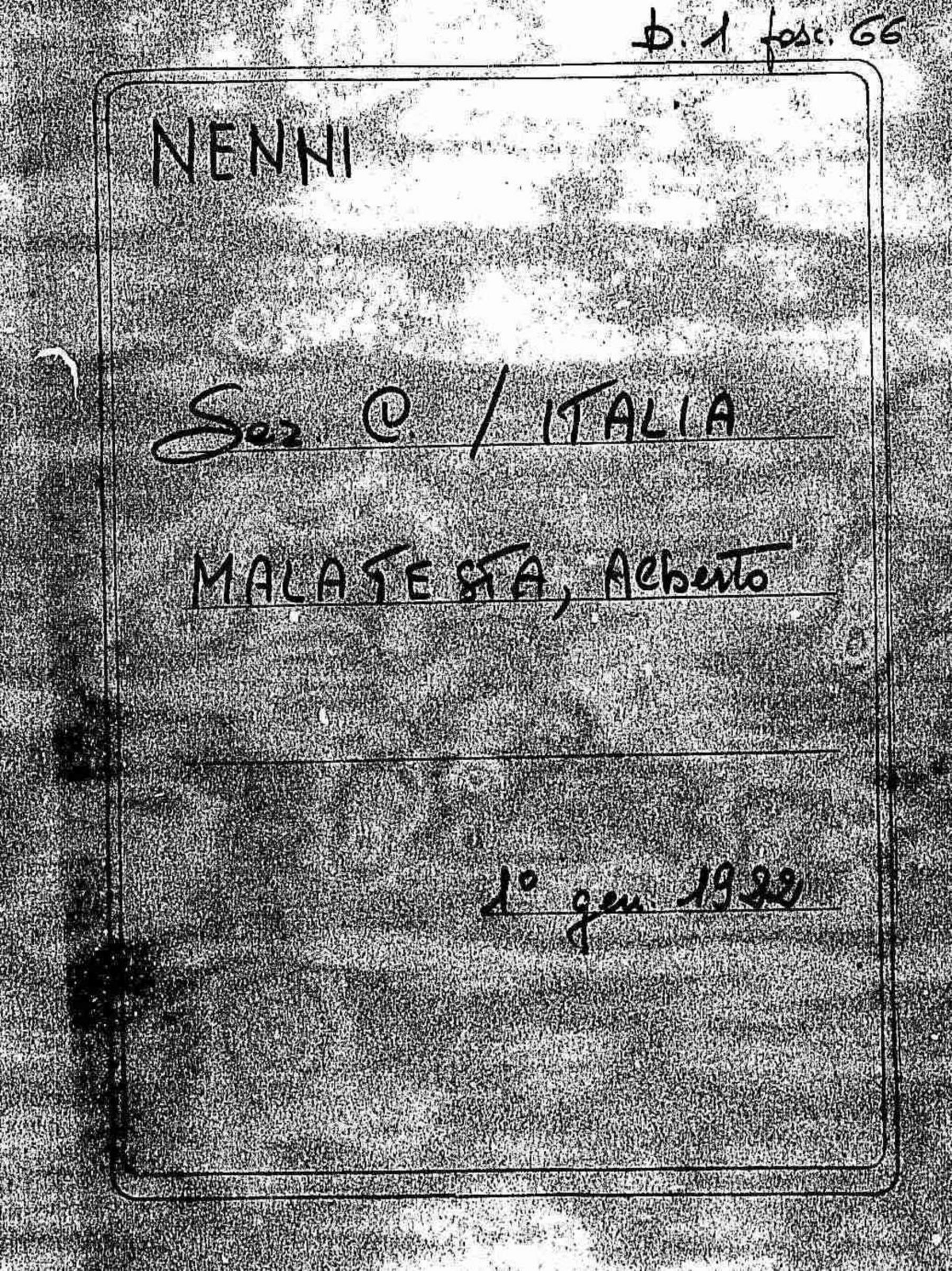 Malatesta Alberto, 1922 gen. 1