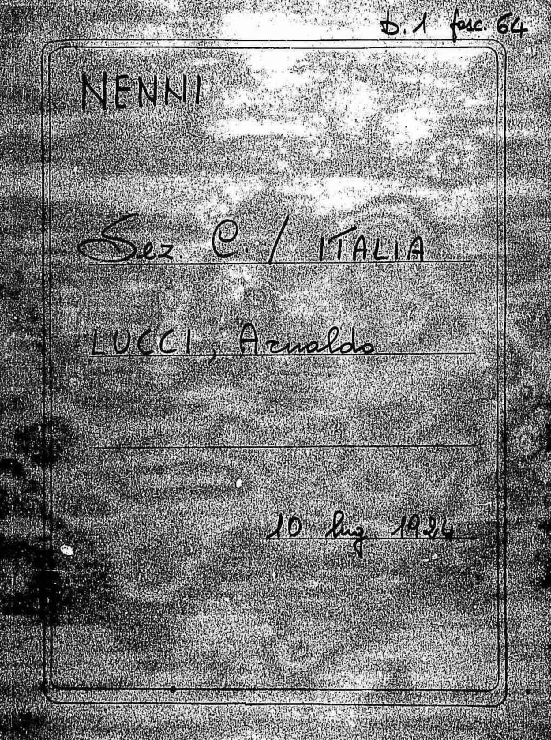 Lucci Arnaldo, 1924 lug. 10