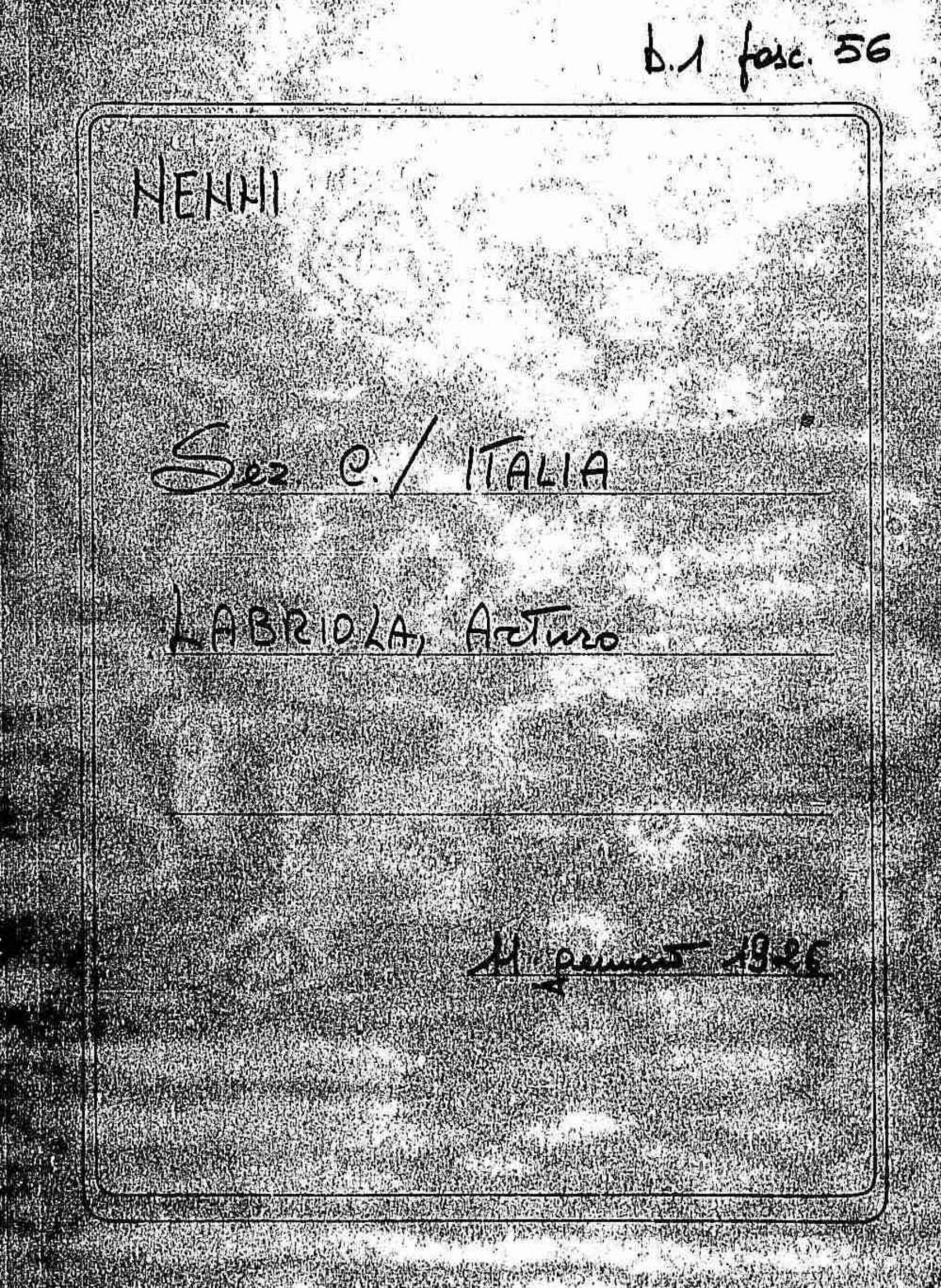 Labriola Arturo, 1926 gen. 11