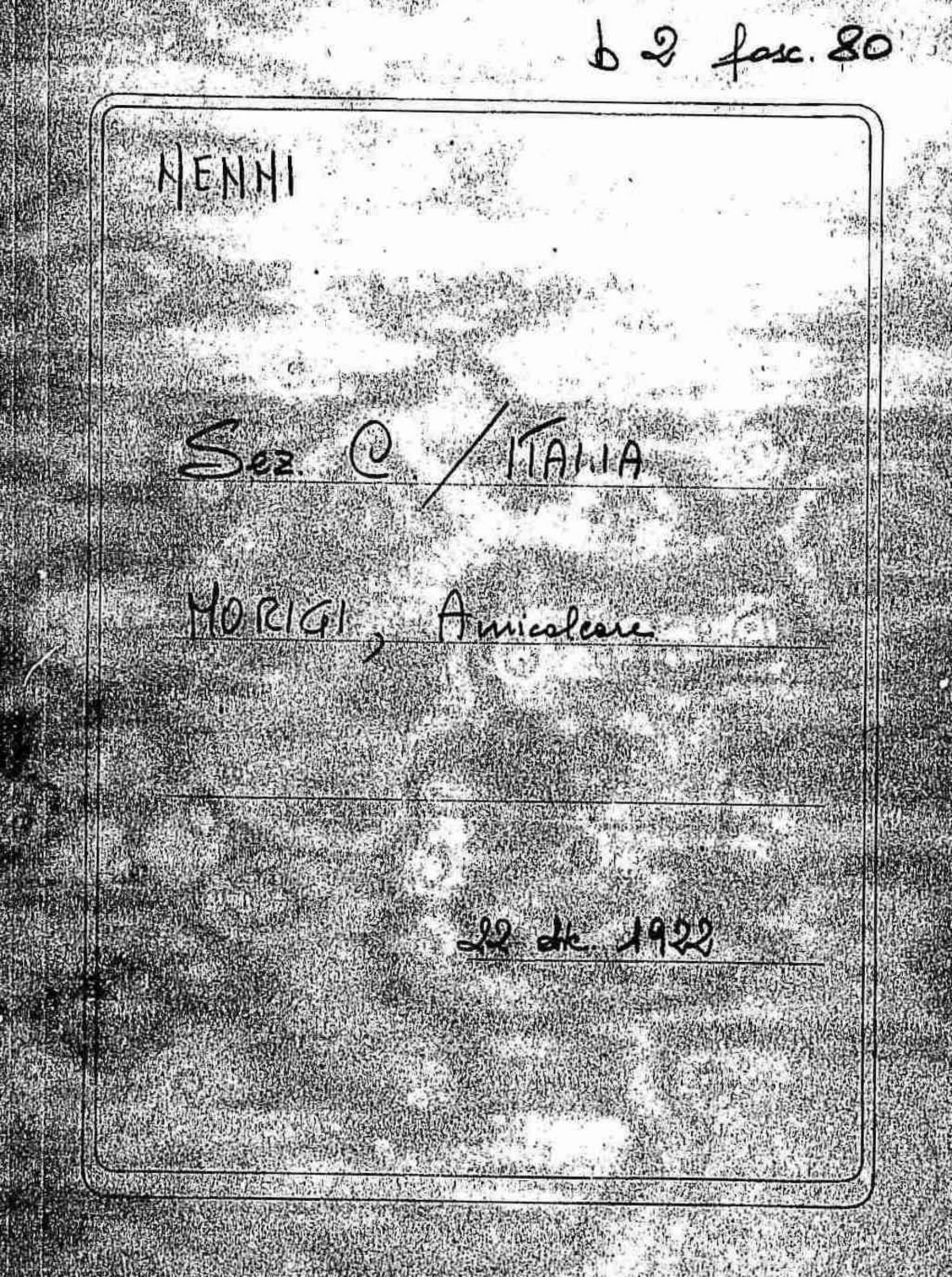 Morigi Amilcare, 1922 dic. 22