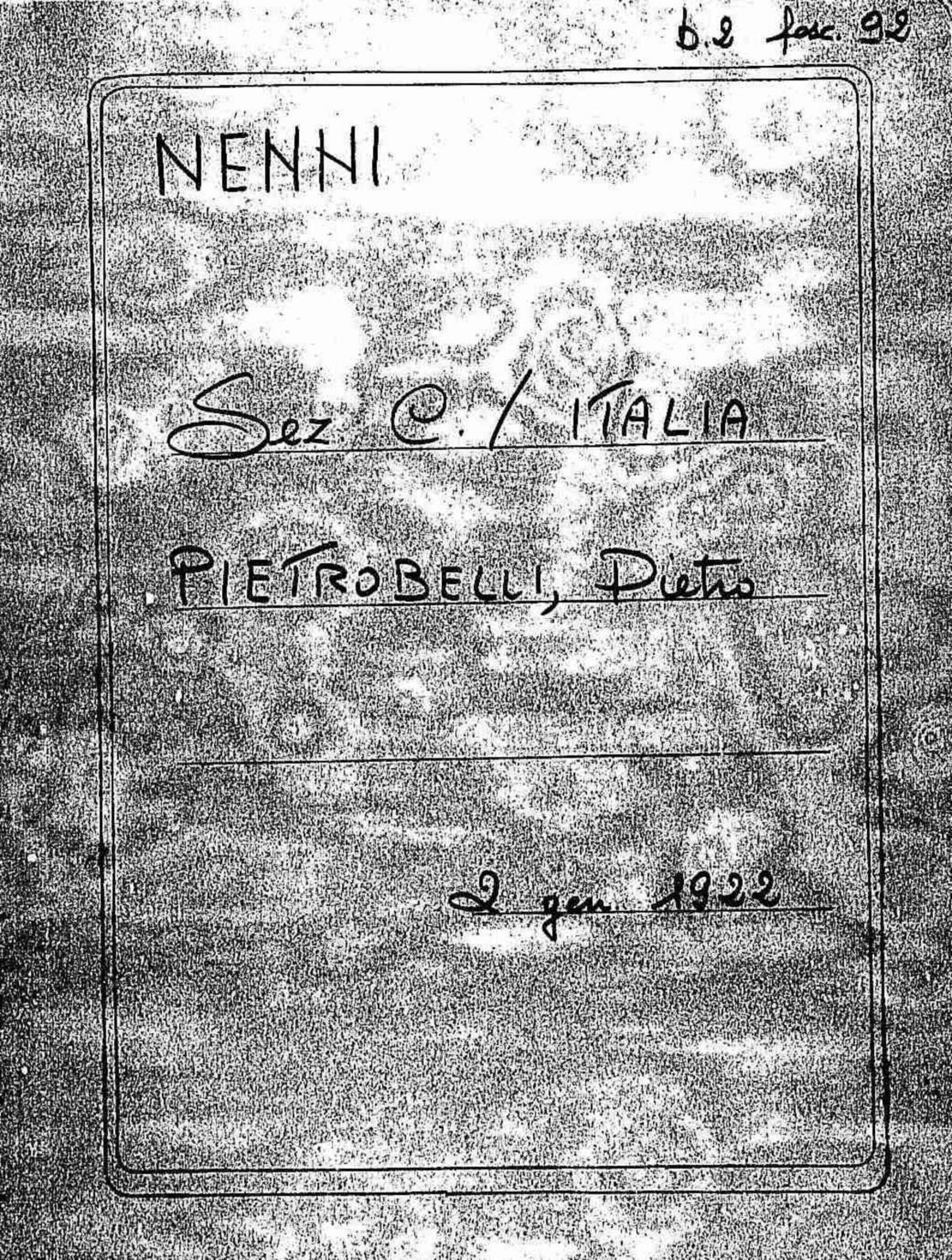 Pietrobelli Pietro, 1922 gen. 2