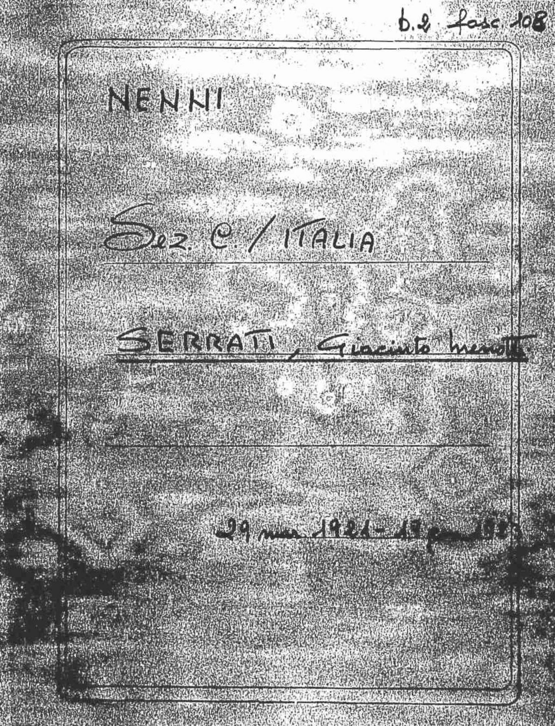 Serrati Giacinto Menotti, 1921 mar. 29 - 1923 gen. 4