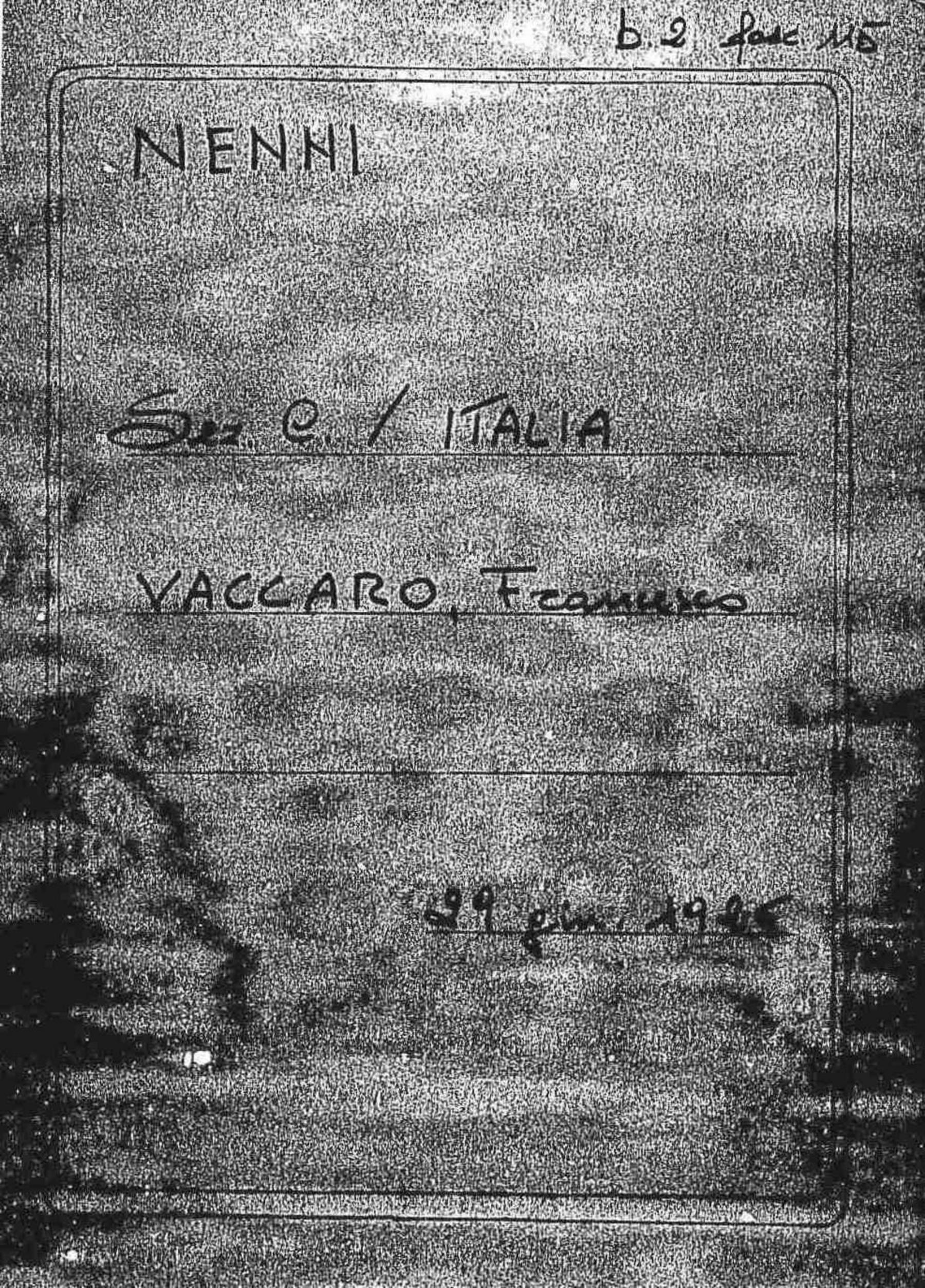 Vaccaro Francesco, 1926 giu. 29