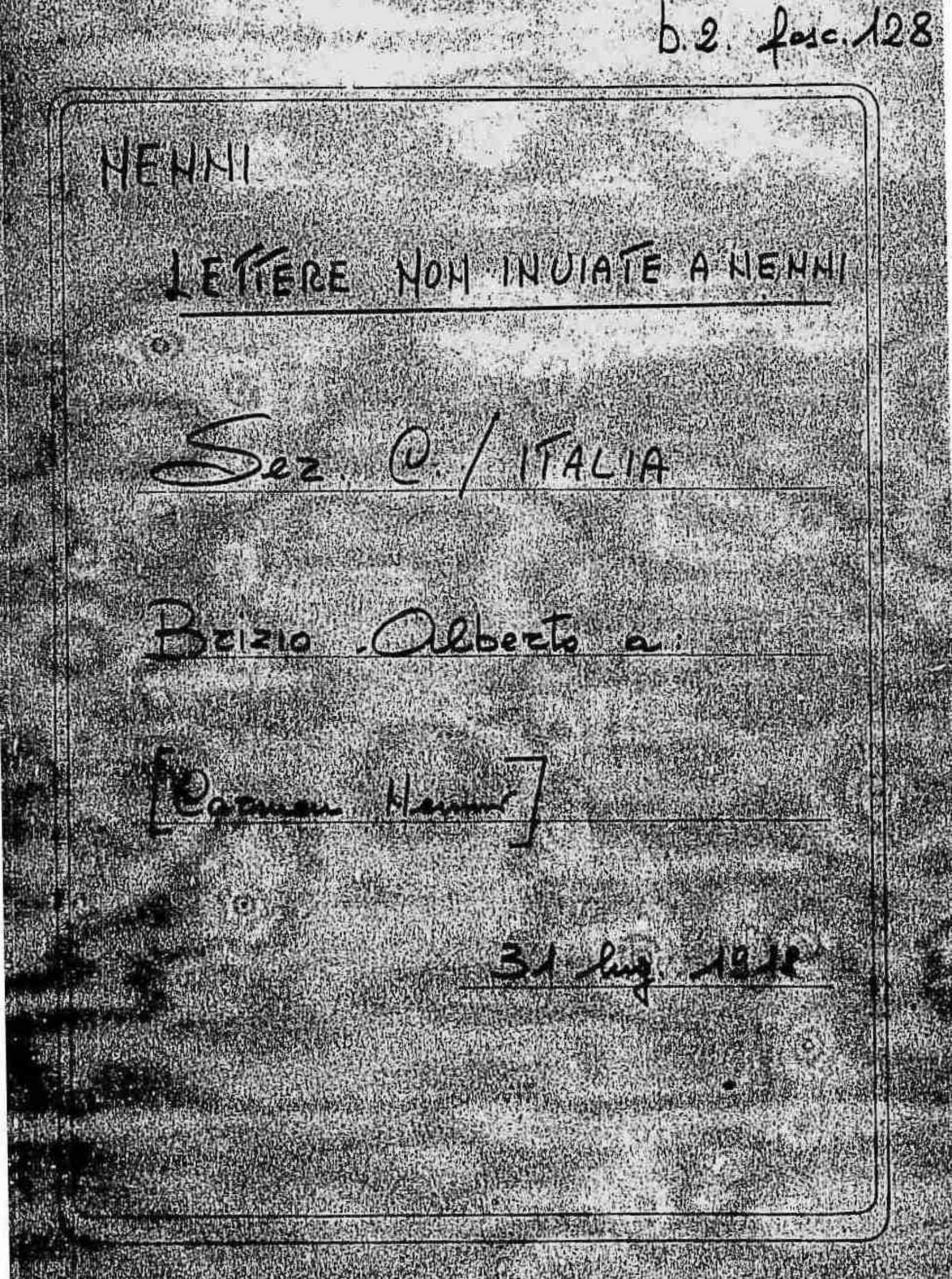 Lettere non indirizzate a Nenni, 1918 lug. 31