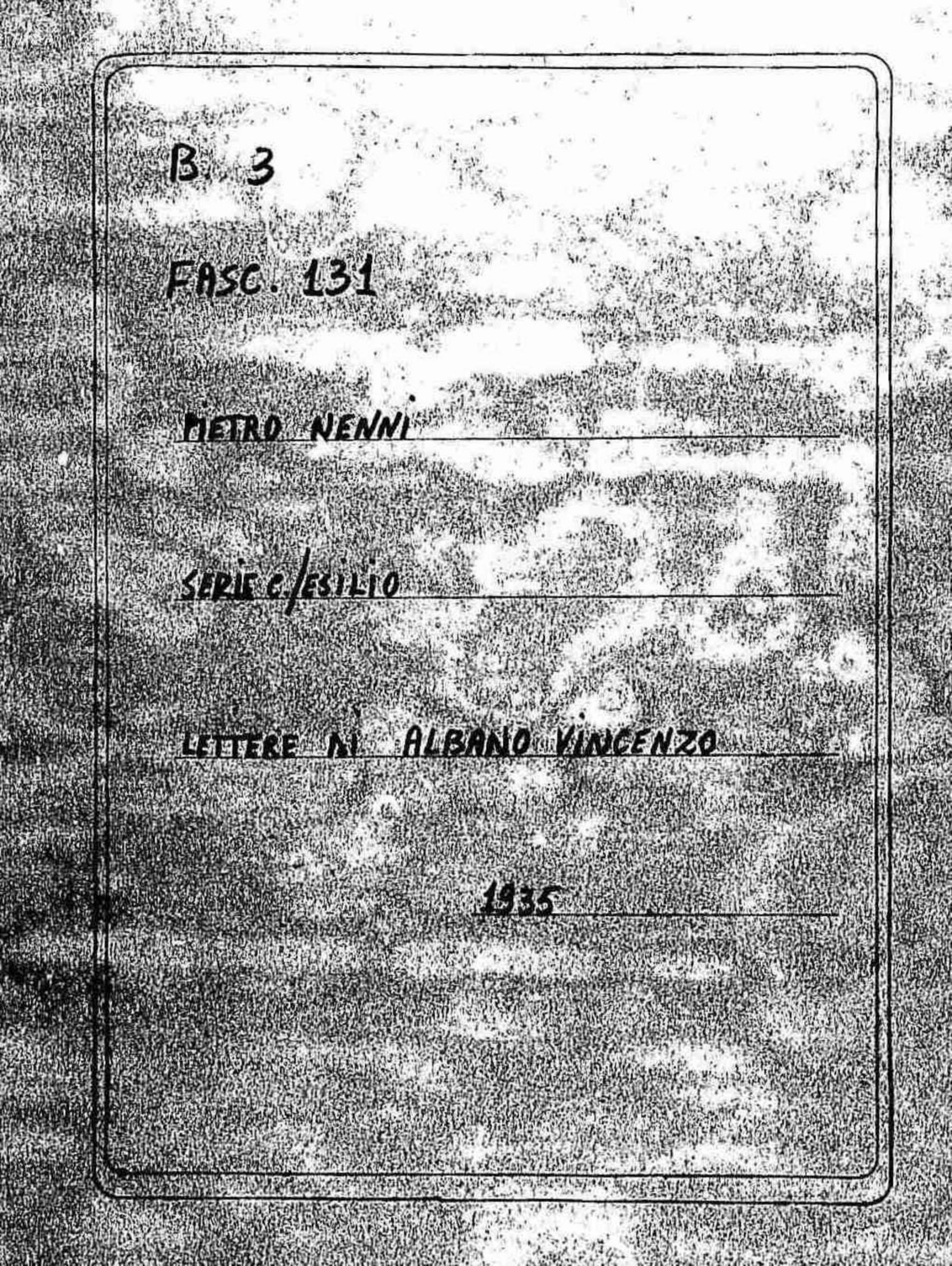 Albano Vincenzo, 1935 giu. 23 - nov. 13