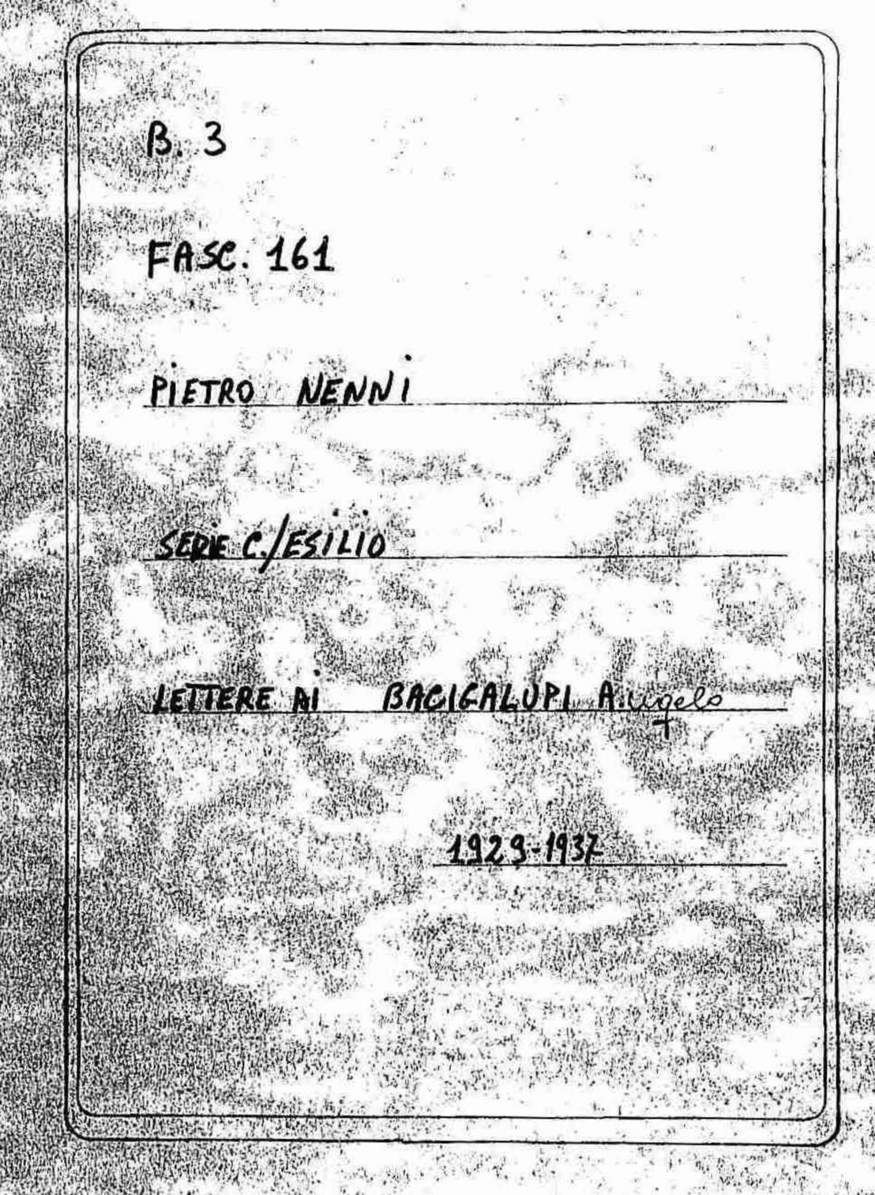 Bacigalupi Angelo, 1929 set. 15 - 1937 lug. 31