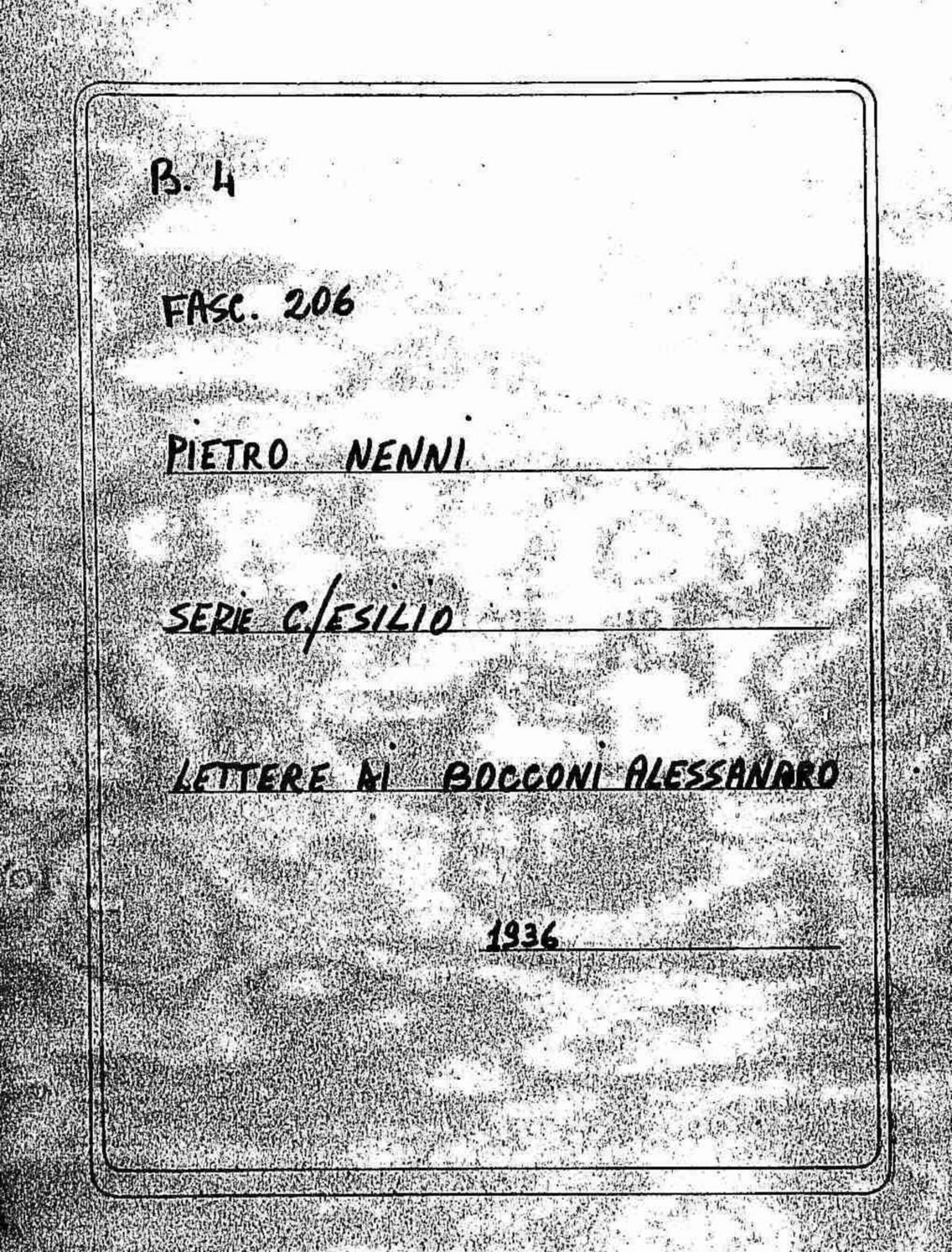 Bocconi Alessandro, 1936 mar. 18 - mag. 27