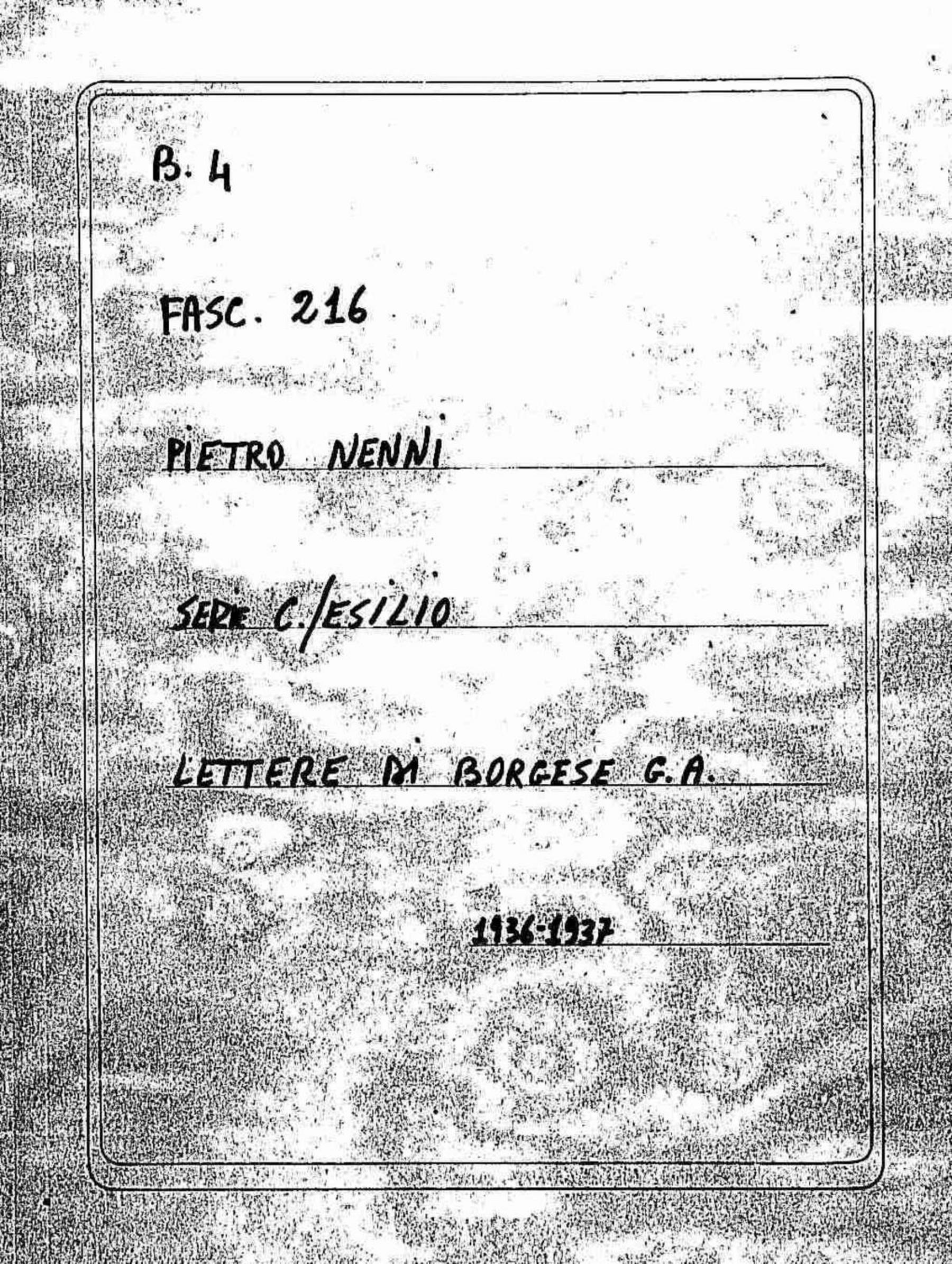 Borgese G. A., 1936 feb. 25 - 1937 nov. 13