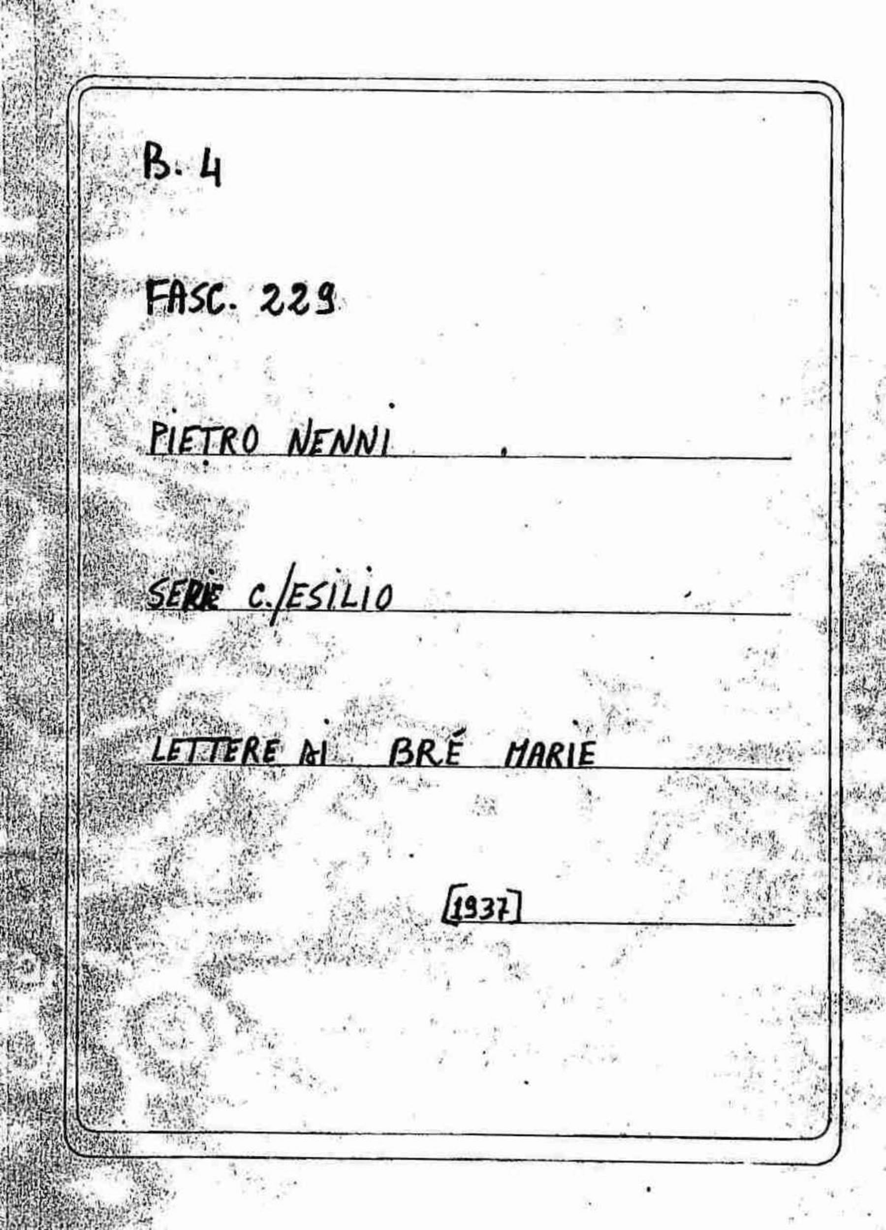 Bré Marie, 1937 mar. 29