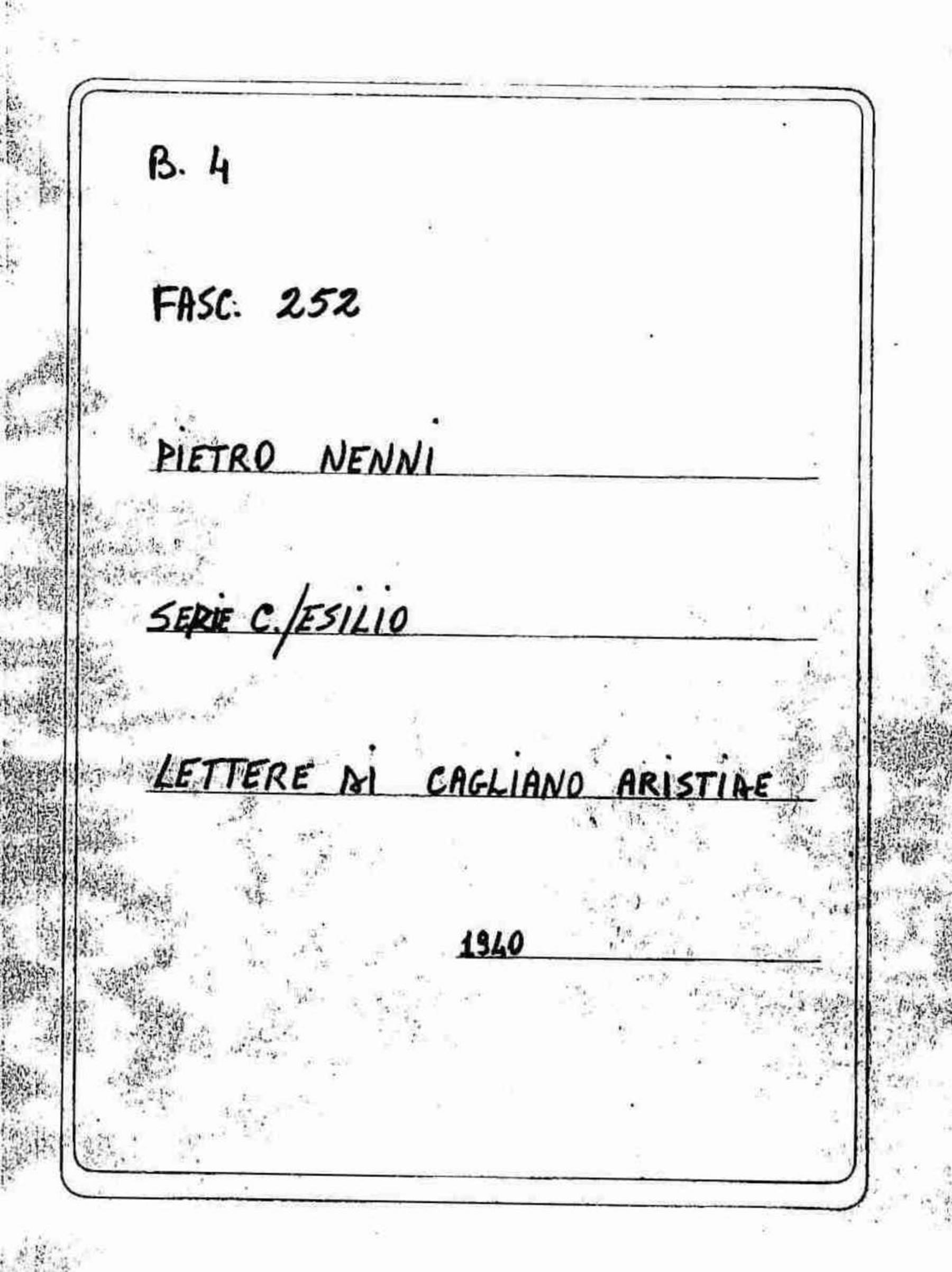 Cagliano Aristide, 1940 feb. 22