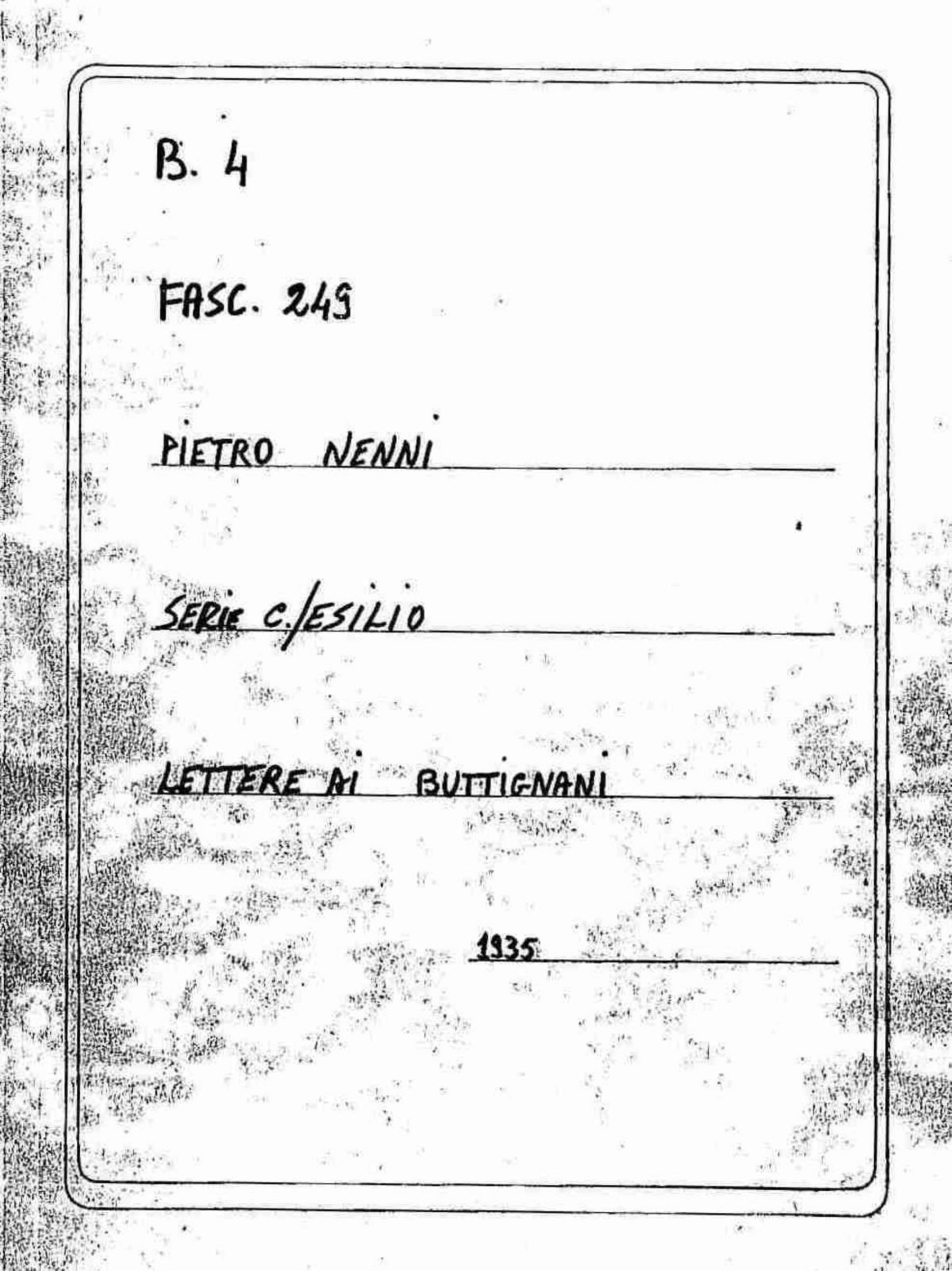 Buttignani, 1935 set. 9