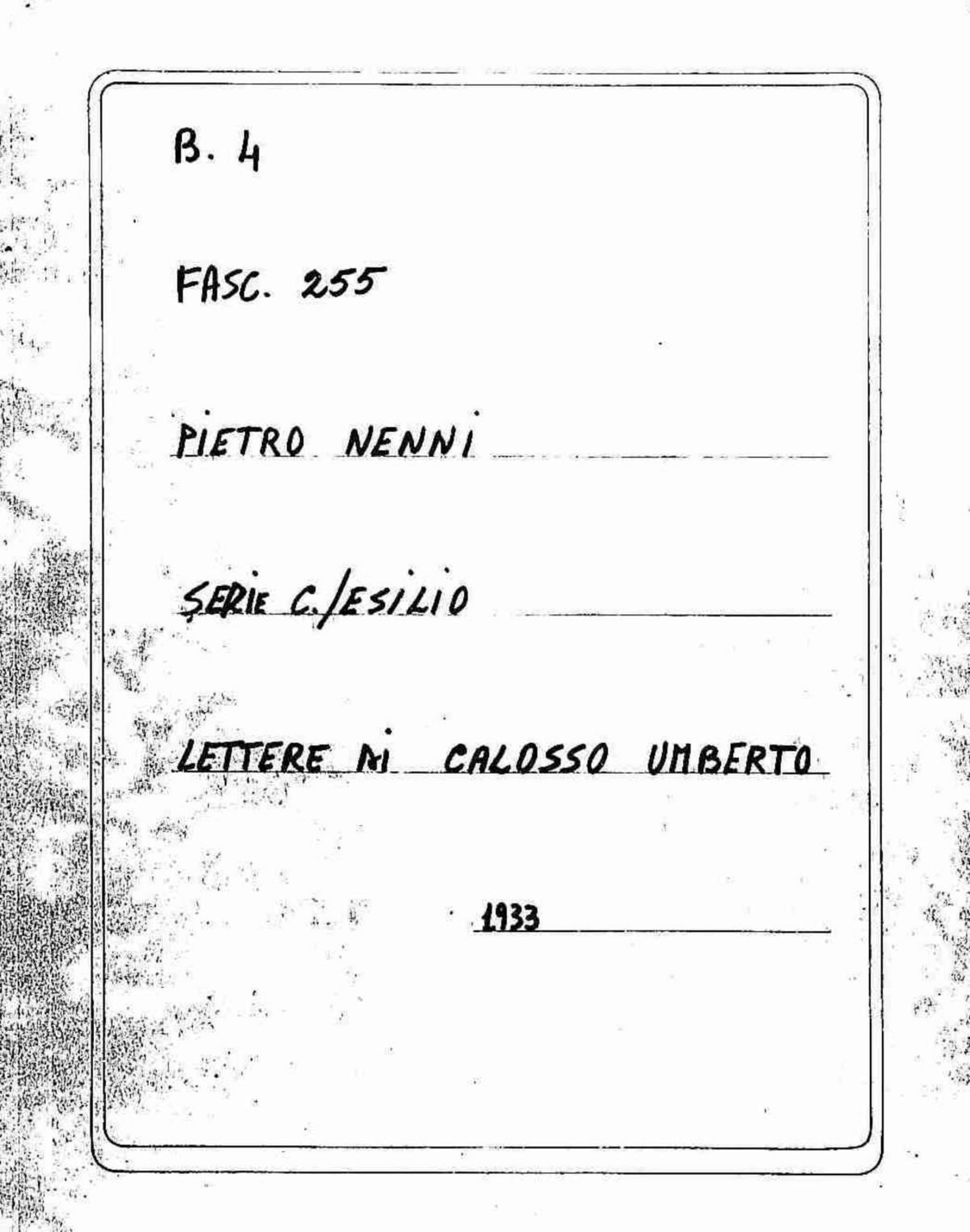 Calosso Umberto, 1933 apr. 24