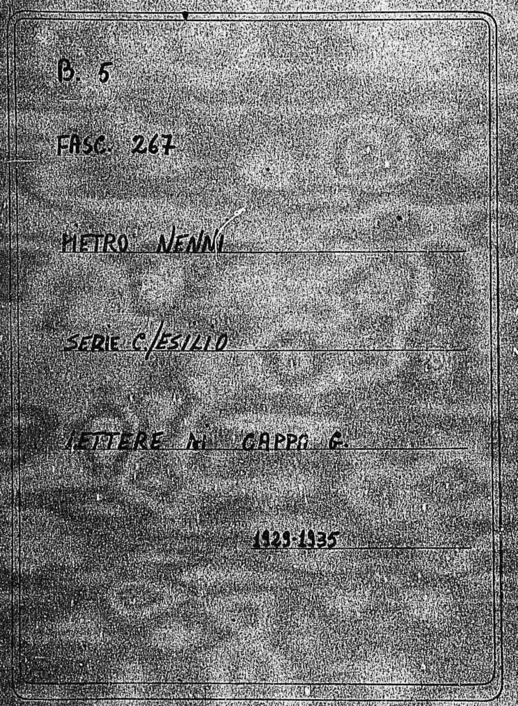 Cappa G., 1929 nov. 12 - 1935 dic. 28