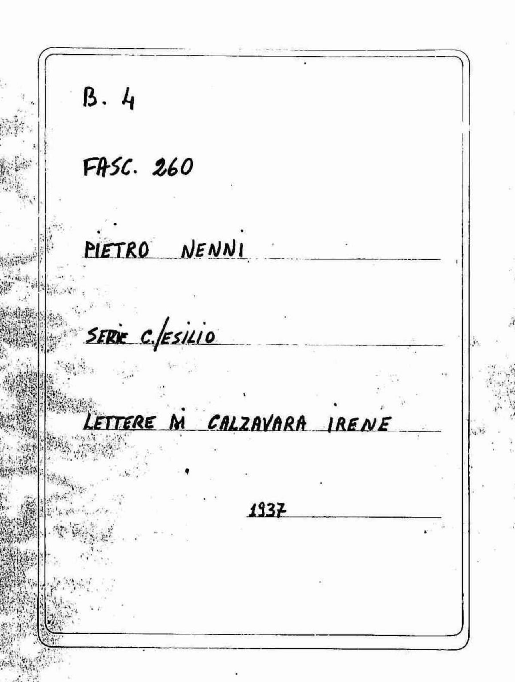 Calzavara Irene, 1937 nov. 15