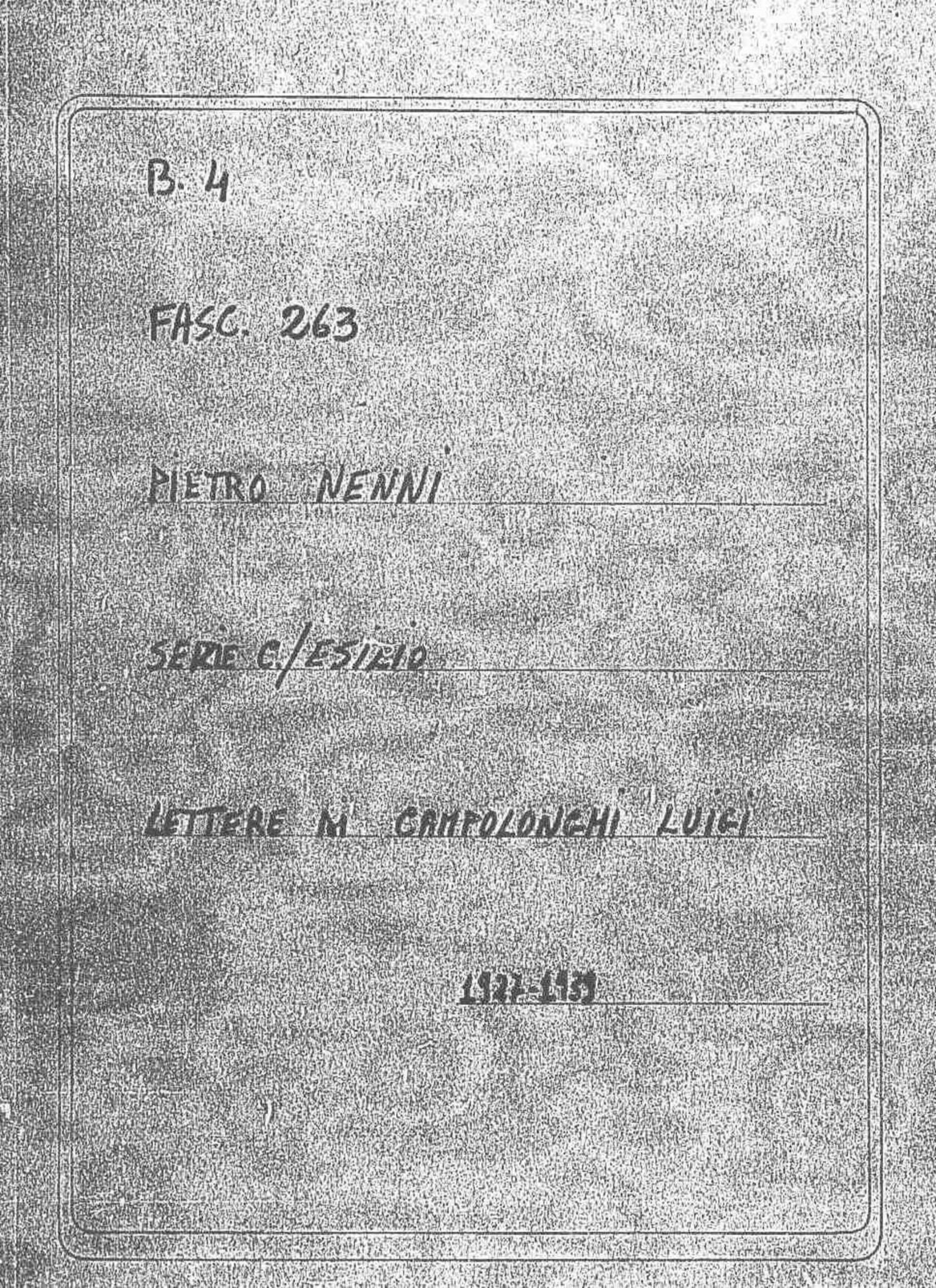 Campolonghi Luigi, 1927 apr. 1 - 1939 mar. 31