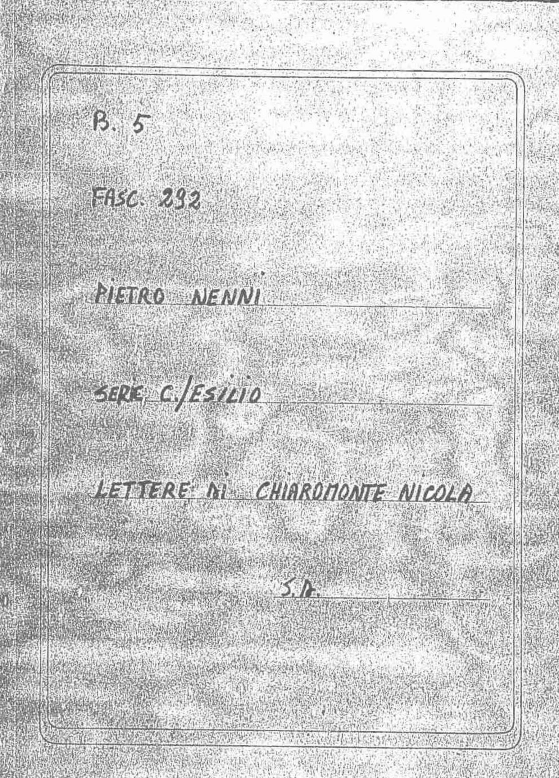 Chiaromonte Nicola, s.d.