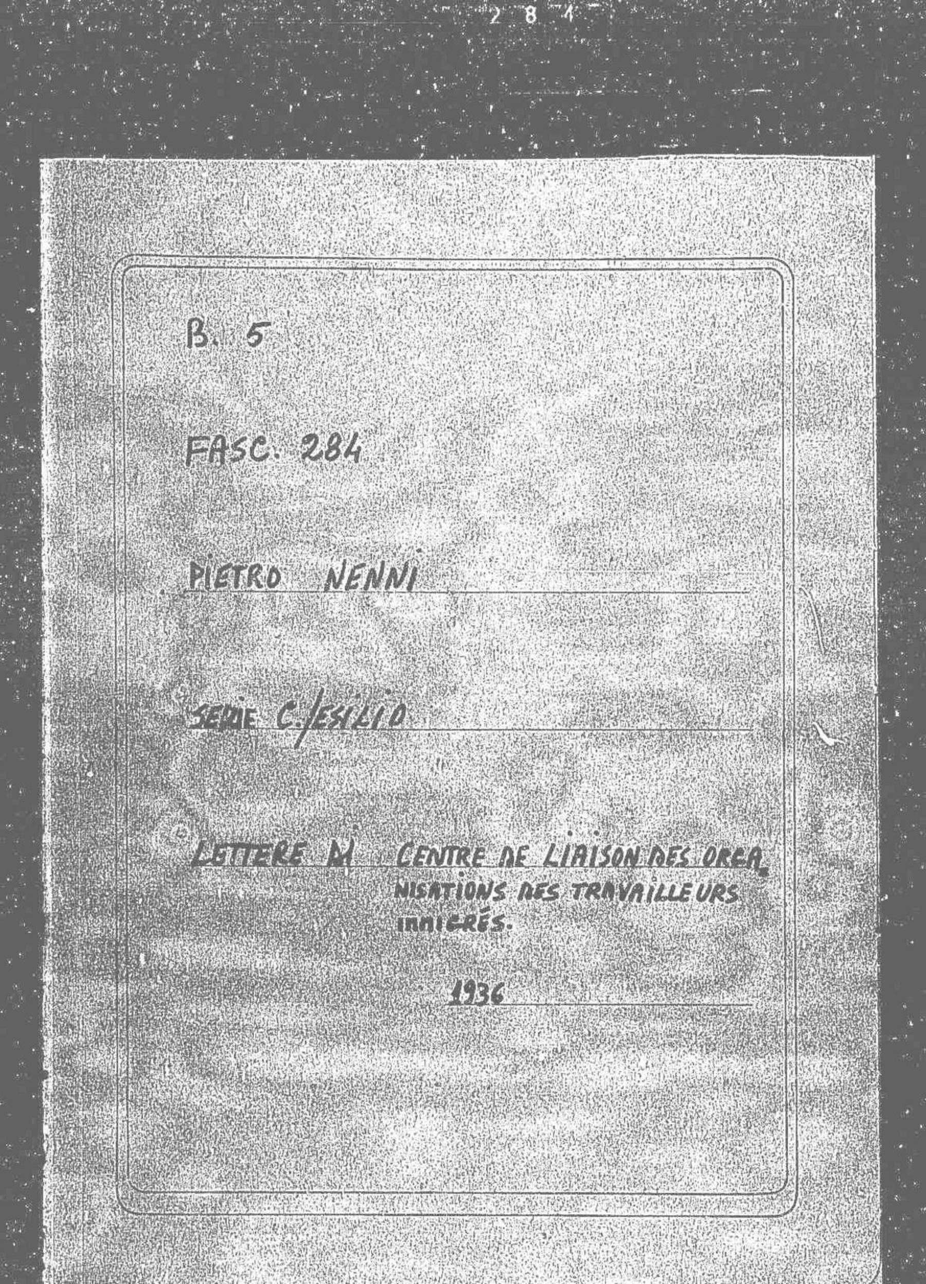 Centre de Liaison des Organisations des travailleurs immigrés - Le Secretariat, 1936 giu. 19