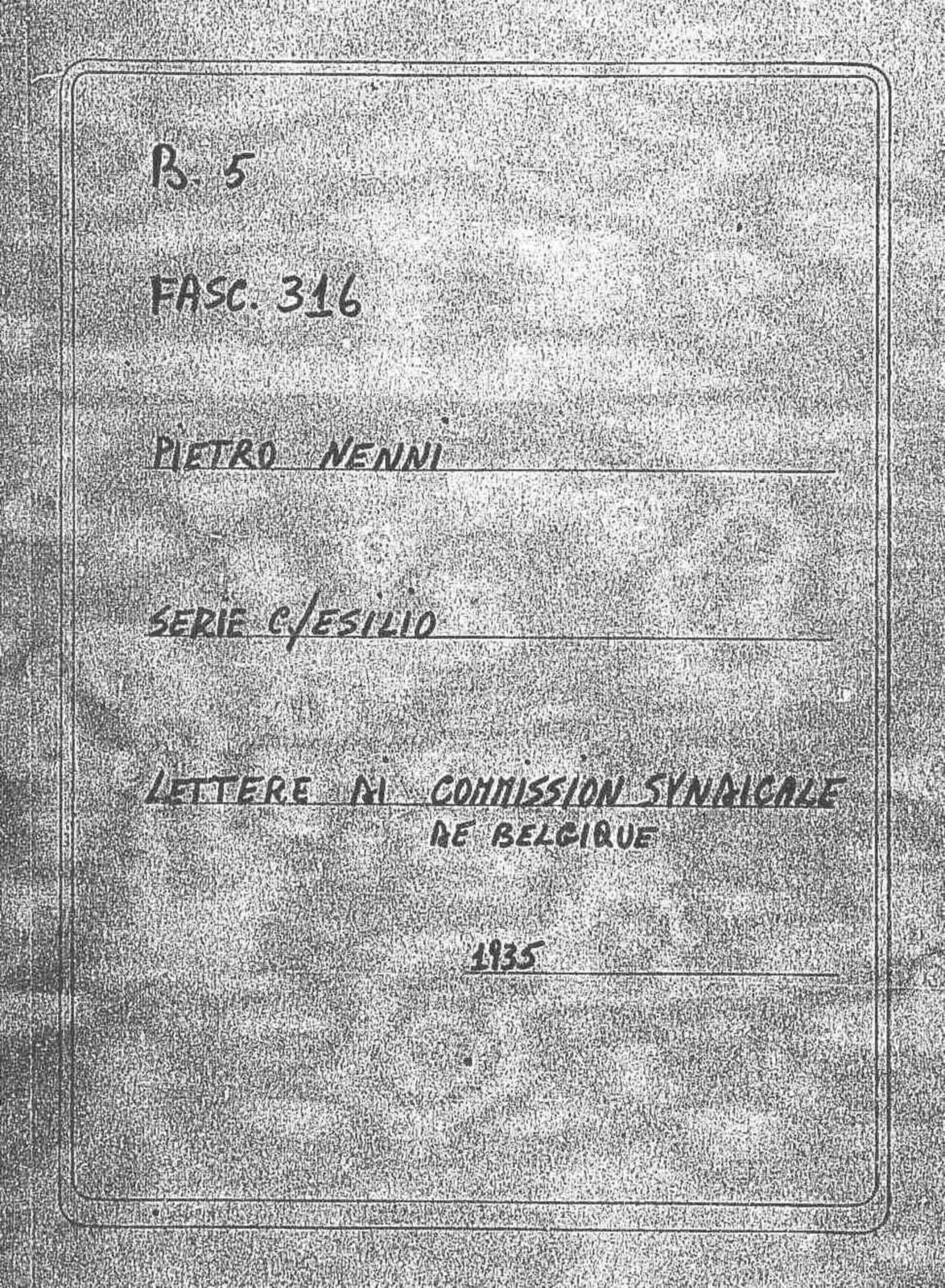 Commission Syndicale de Belgique, 1935 lug. 26