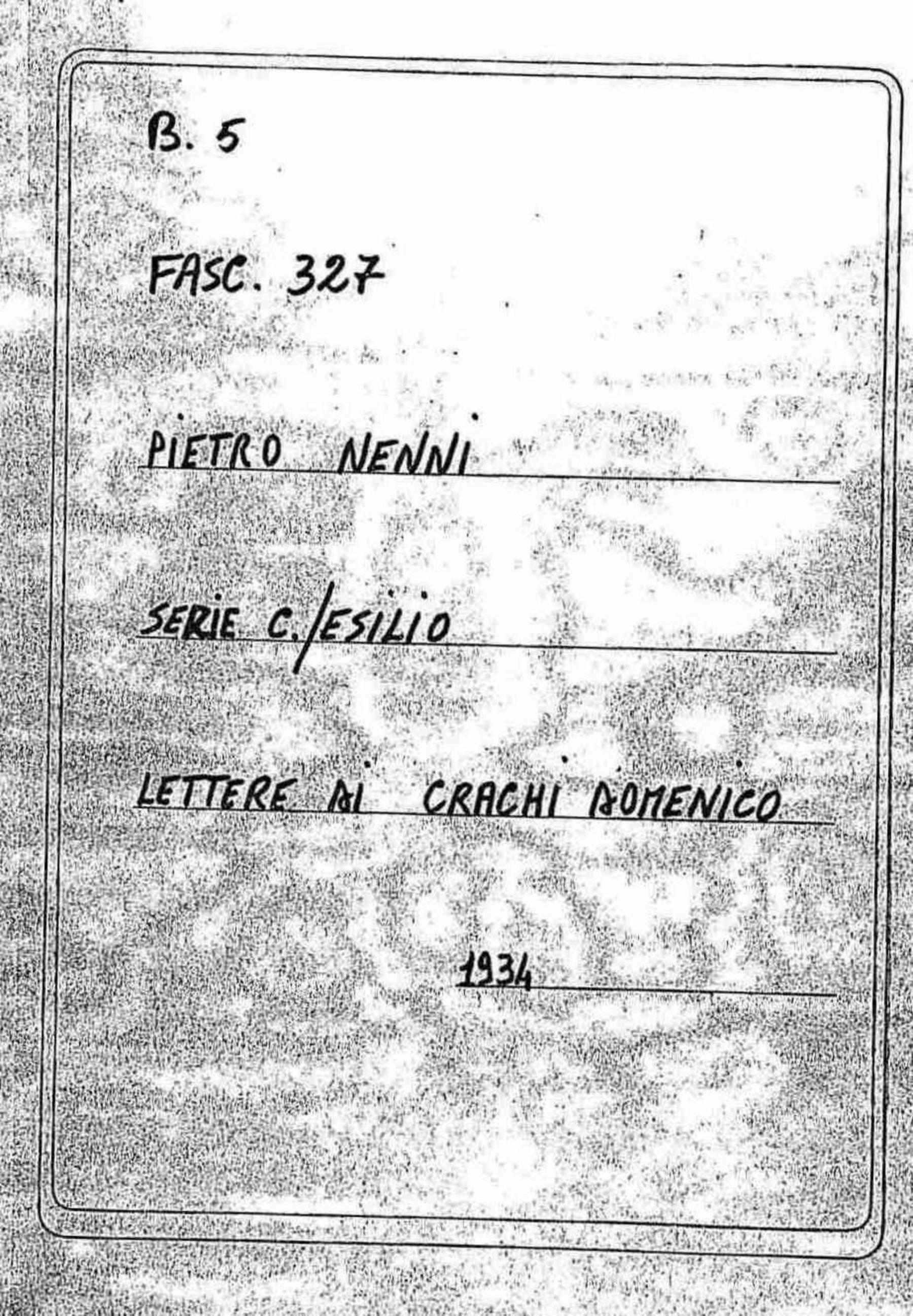 Crachi Domenico, 1934 mag. 21