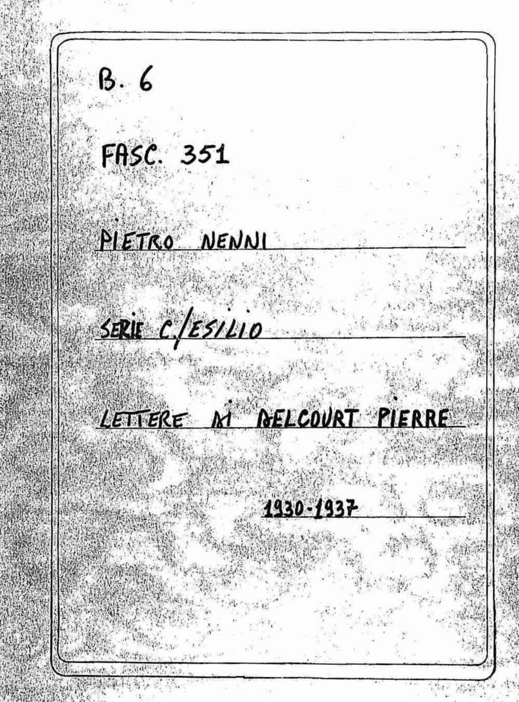 Delcourt Pierre, 1930 nov. 10 - 1937 ott. 25