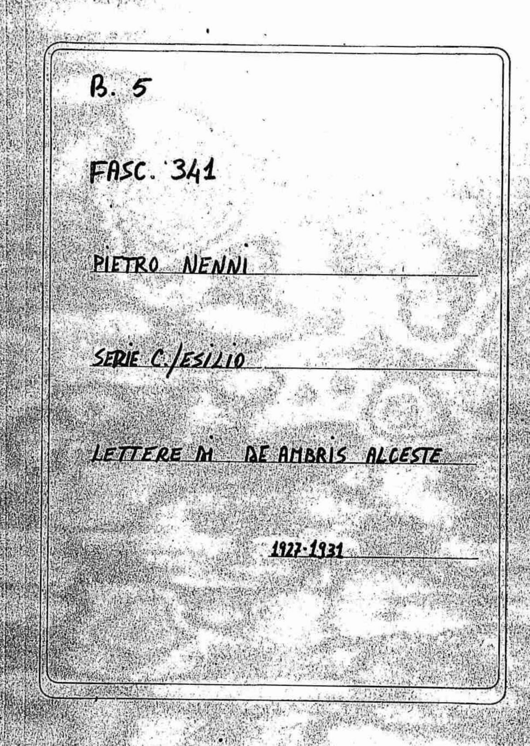 De Ambris Alceste, 1927 feb. 12 - 1931 apr. 1