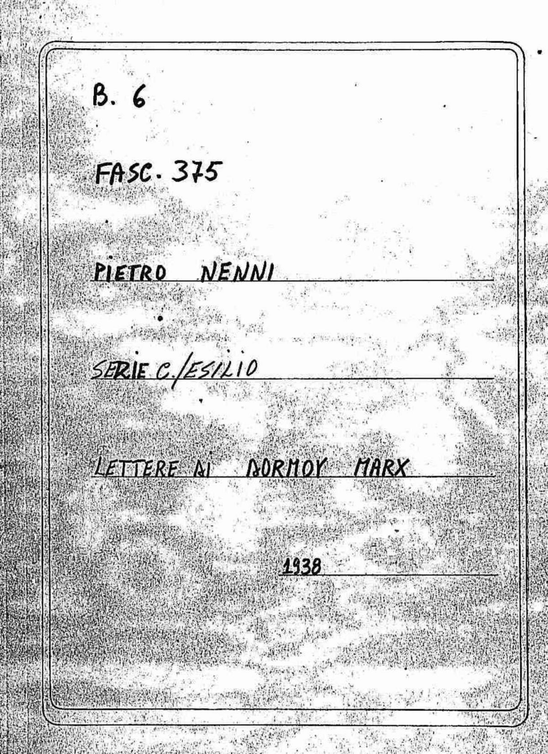 Dormoy Marx, 1938 nov. 10 - dic. 8