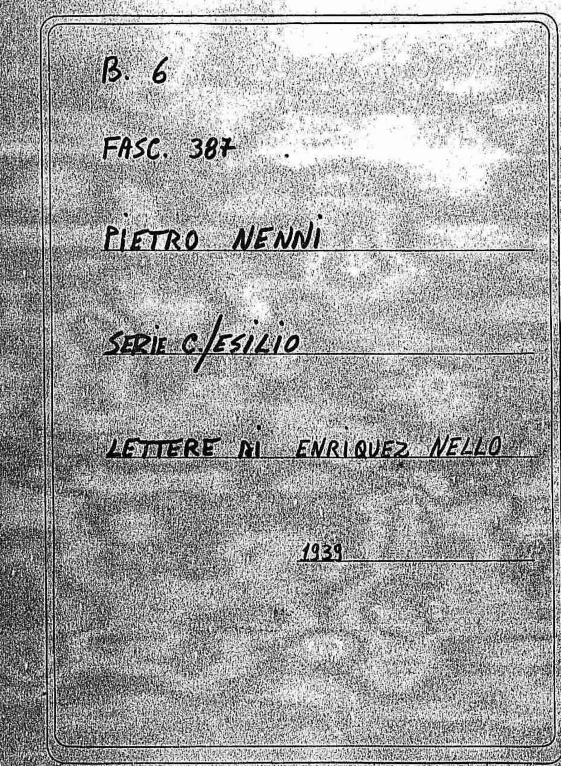 Enriquez Nello, 1939 lug. 27