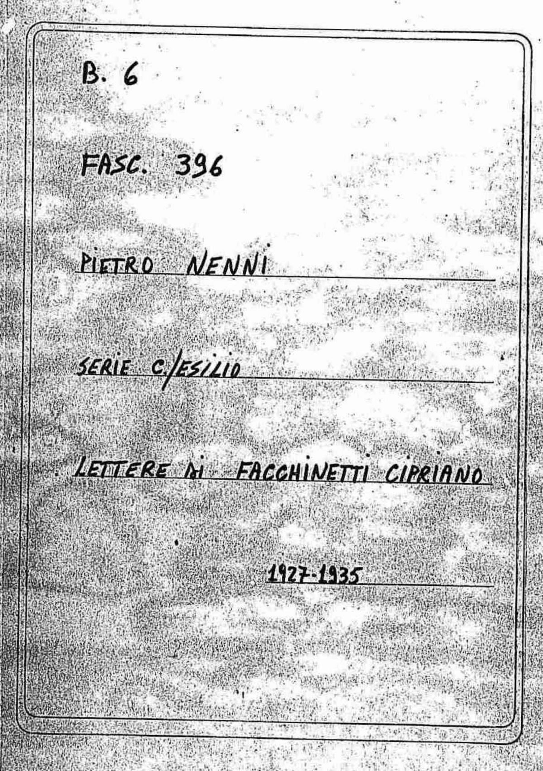 Facchinetti Cipriano, 1927 giu. 19 - 1935 ott. 3