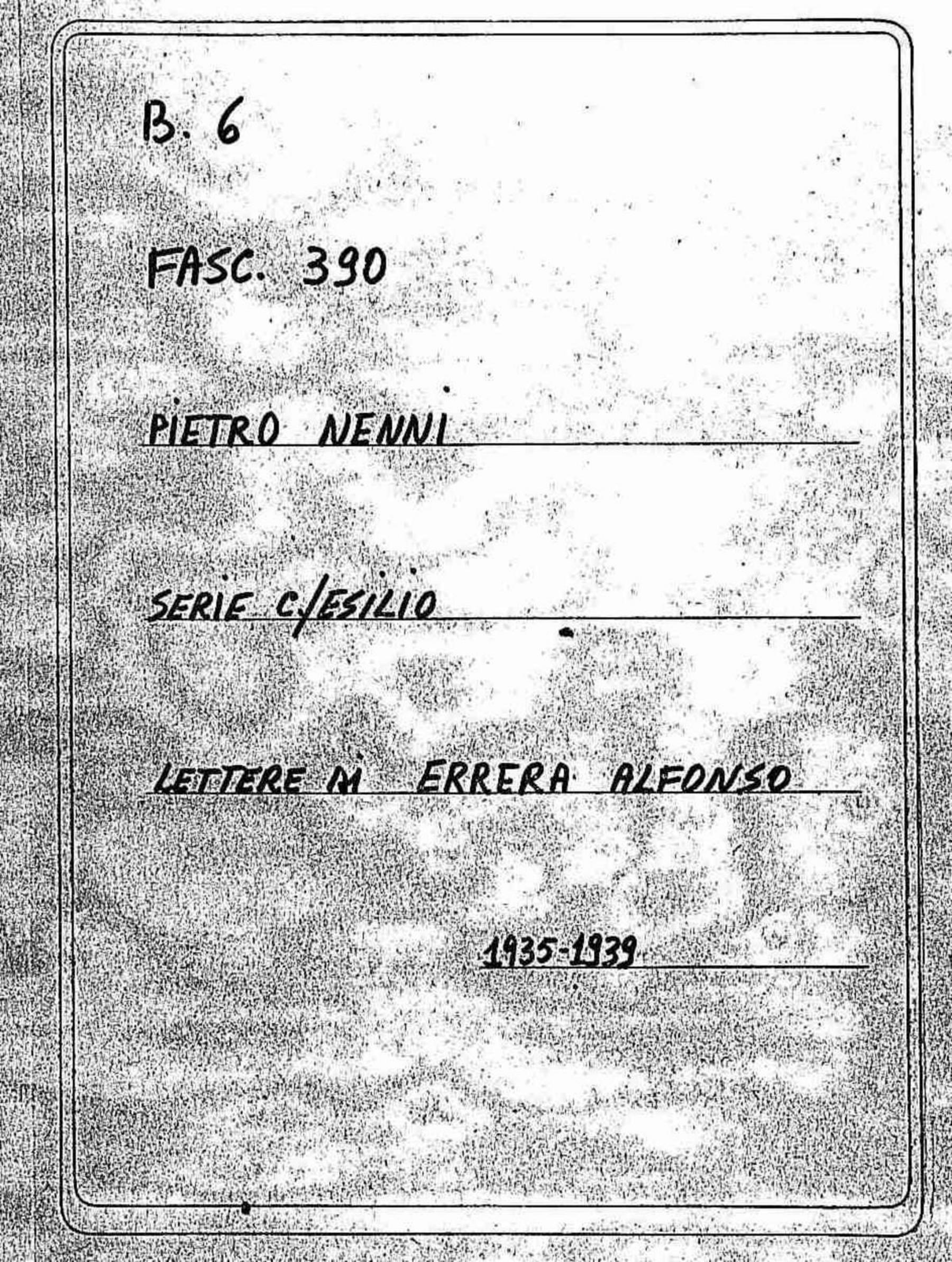 Errera Alfonso, 1935 dic. 23 - 1939 giu. 26