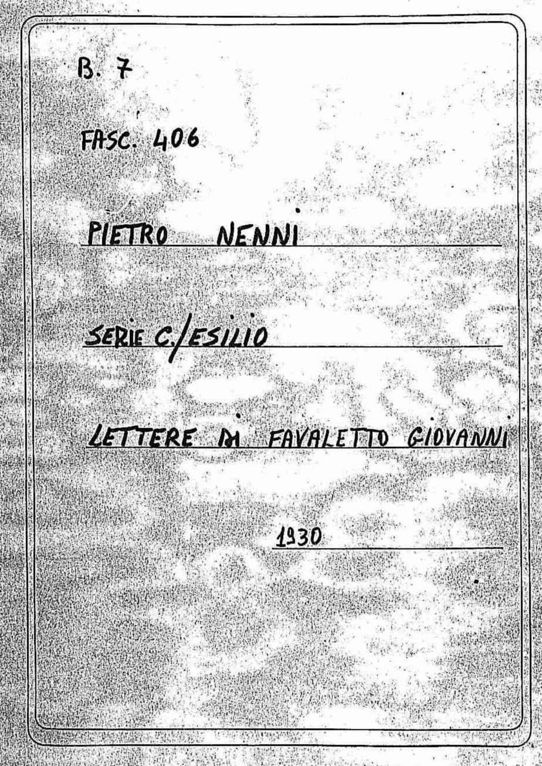 Favaletto Giovanni, 1930 mar. 12