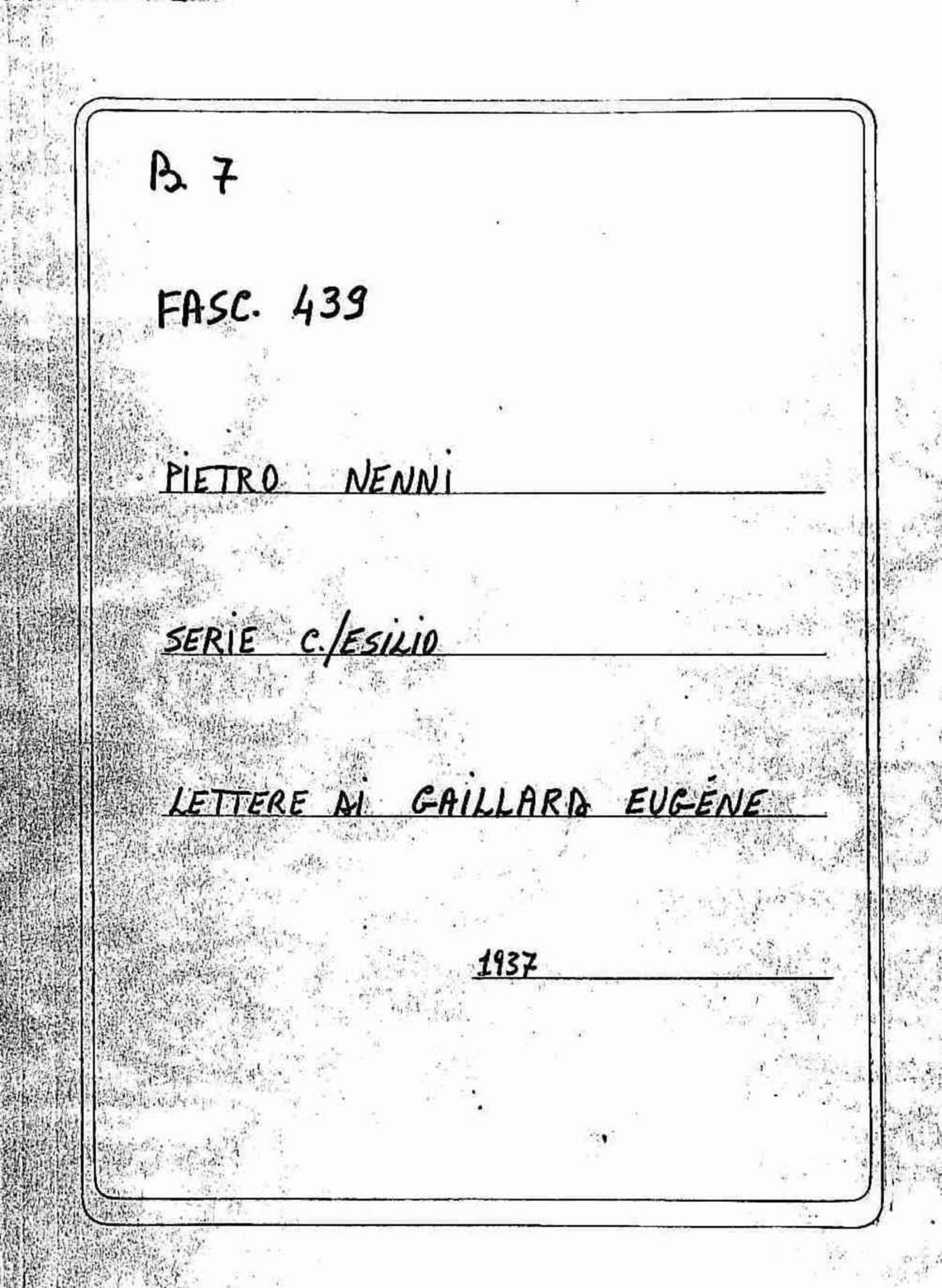 Gaillard Eugéne, 1937 nov. 19