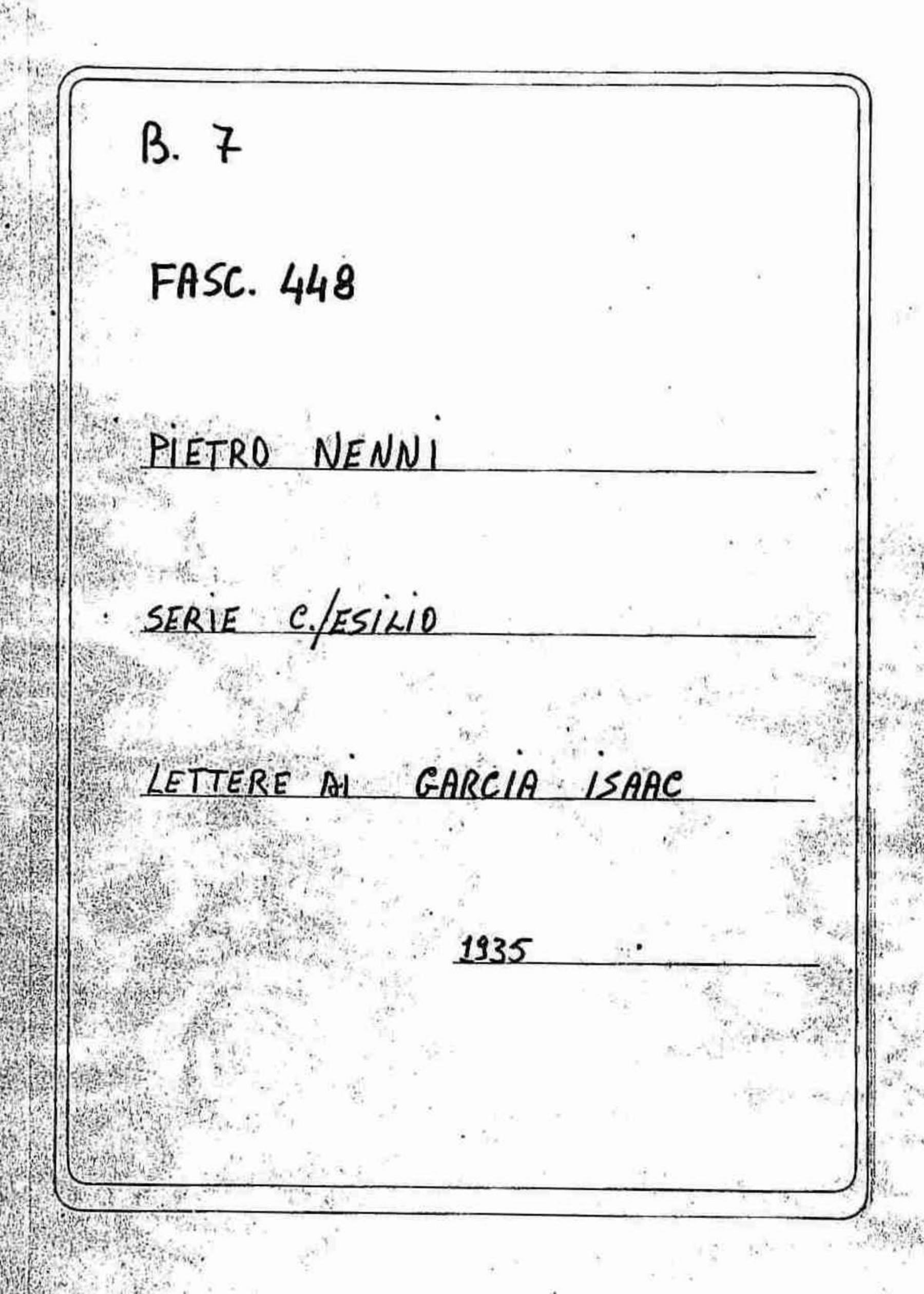 Garcia Isaac, 1935 giu. 5 - 9