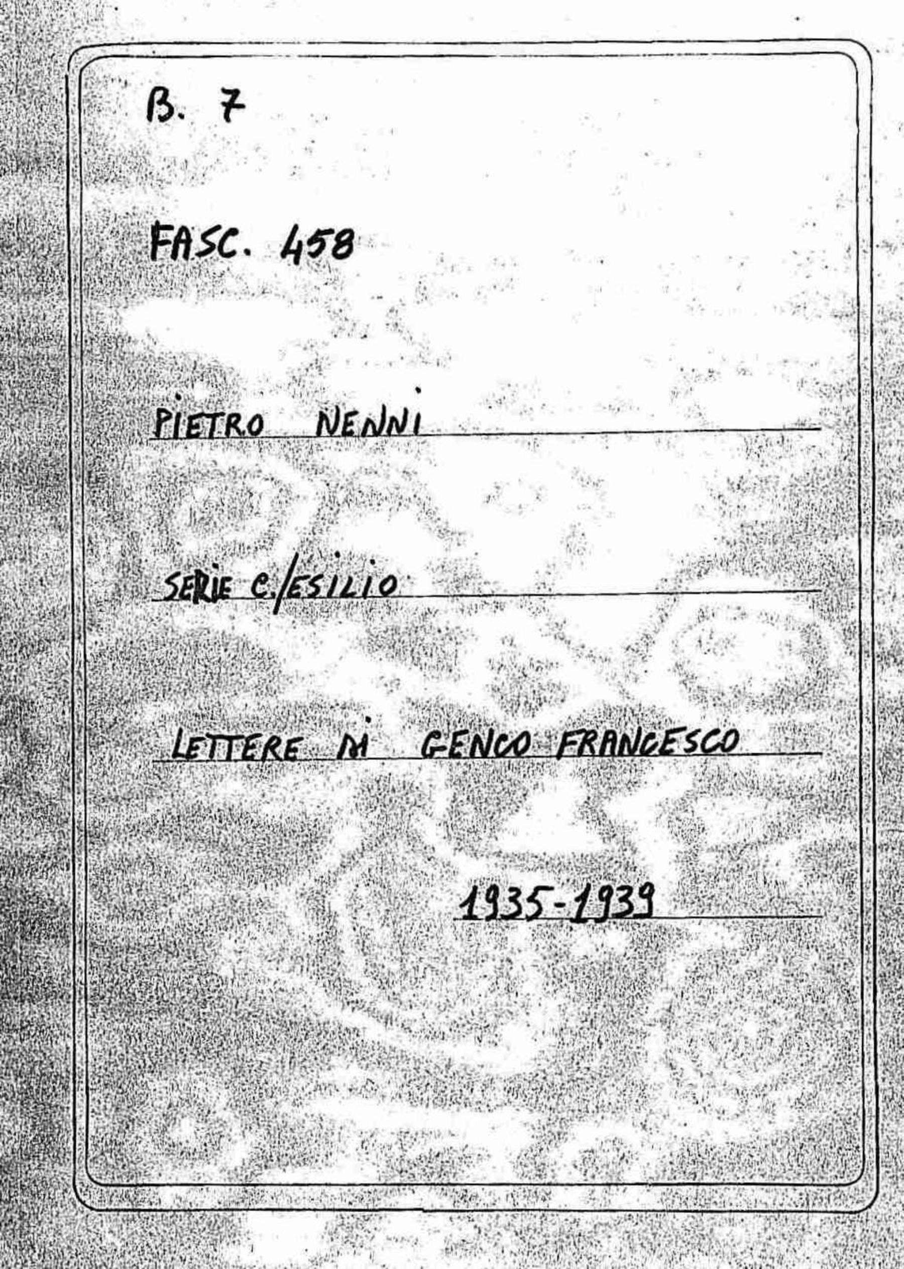 Genco Francesco, 1935 lug. 1 - 1939 ago. 28