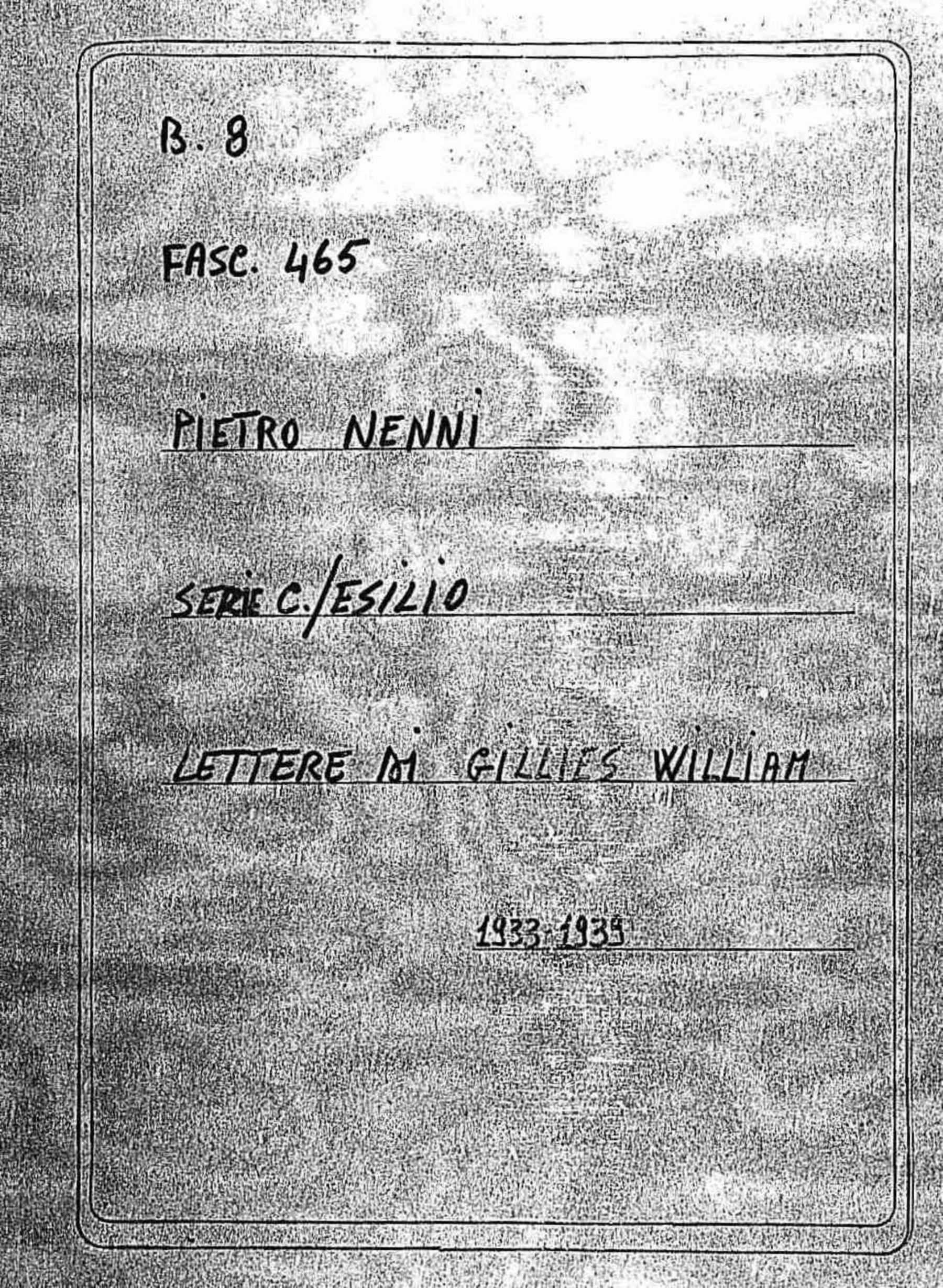 Gillies William, 1933 apr. 11 - 1939 lug. 15