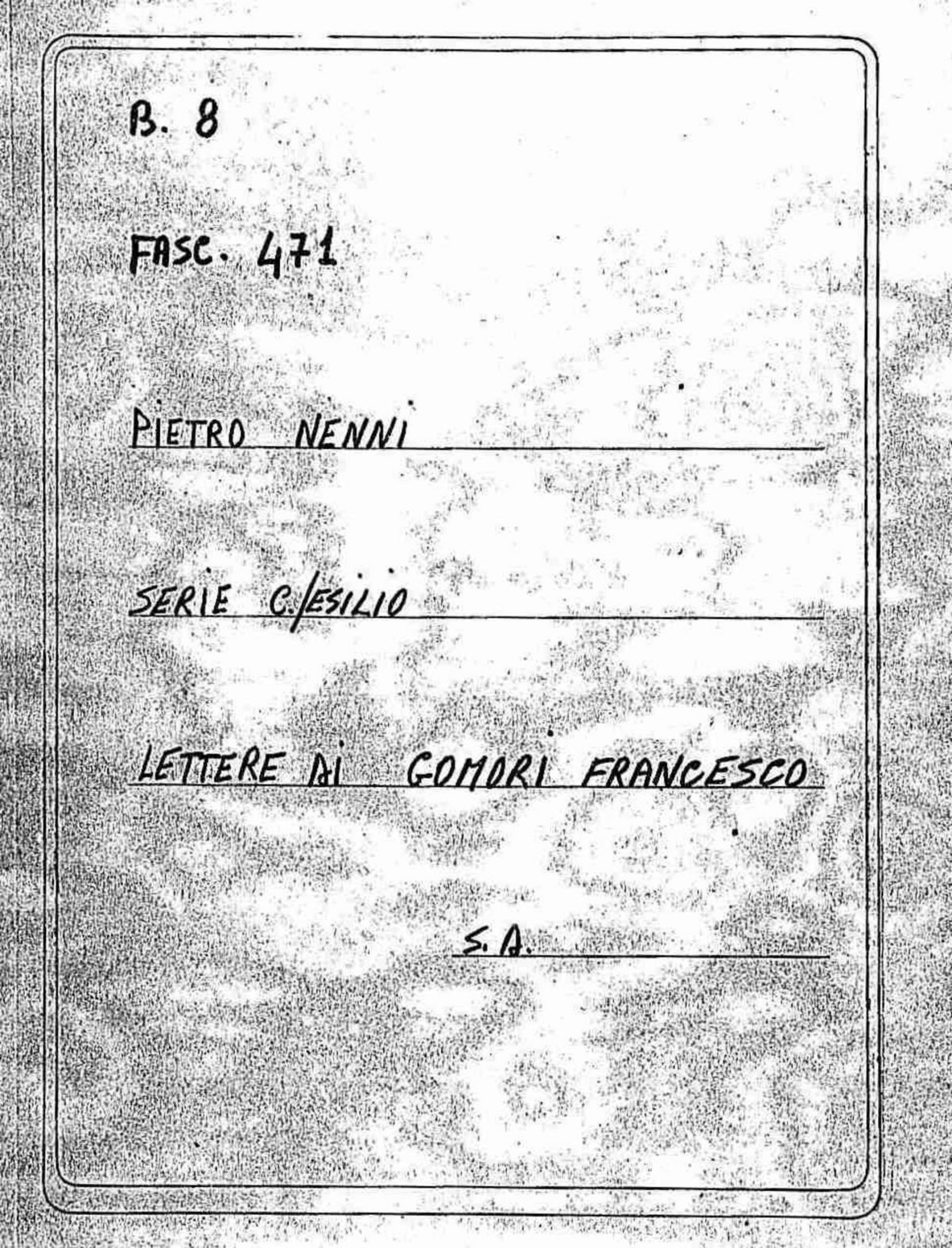 Gomori Francesco, s.d.