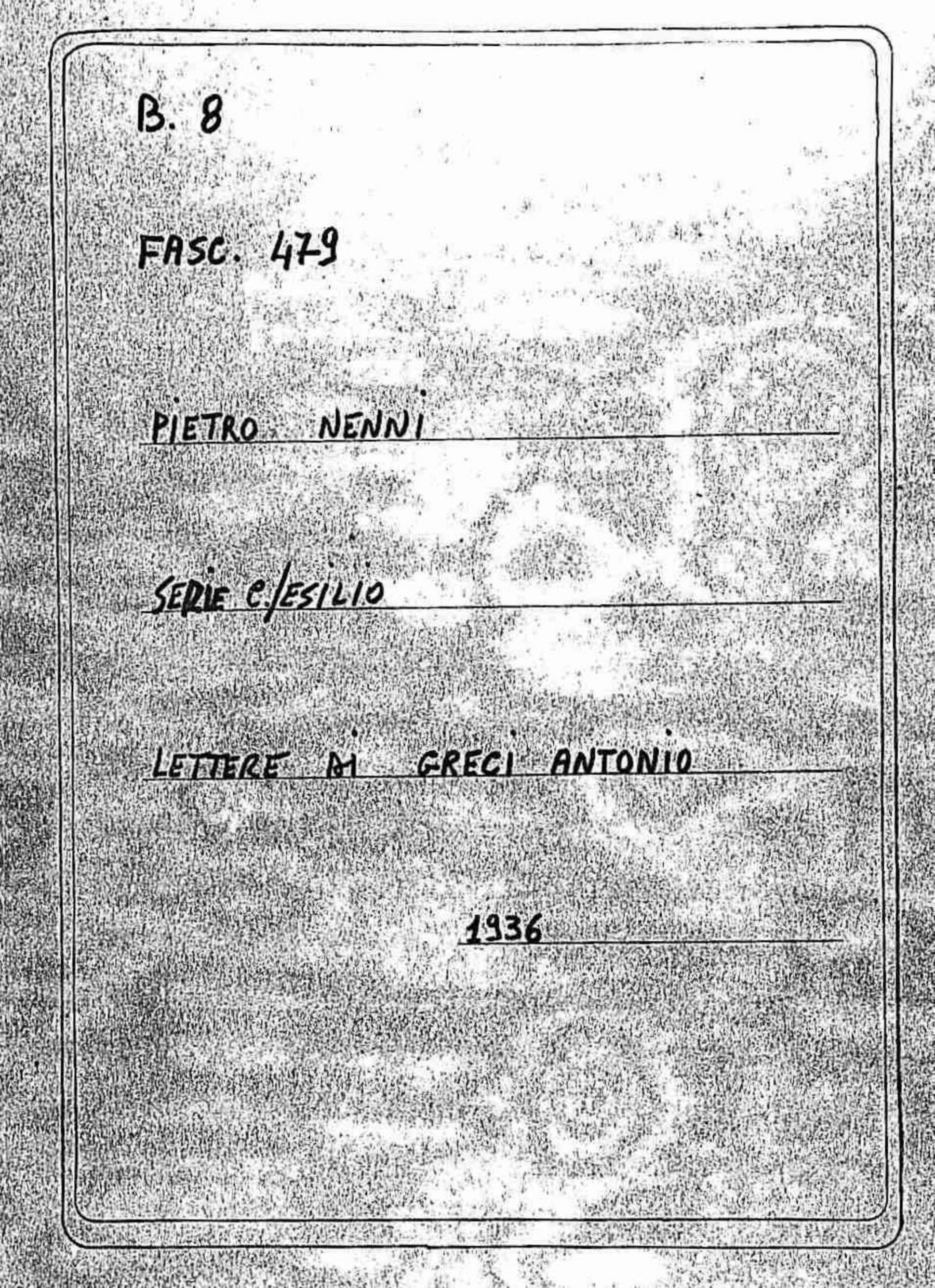 Greci Antonio, 1936 mag. 26