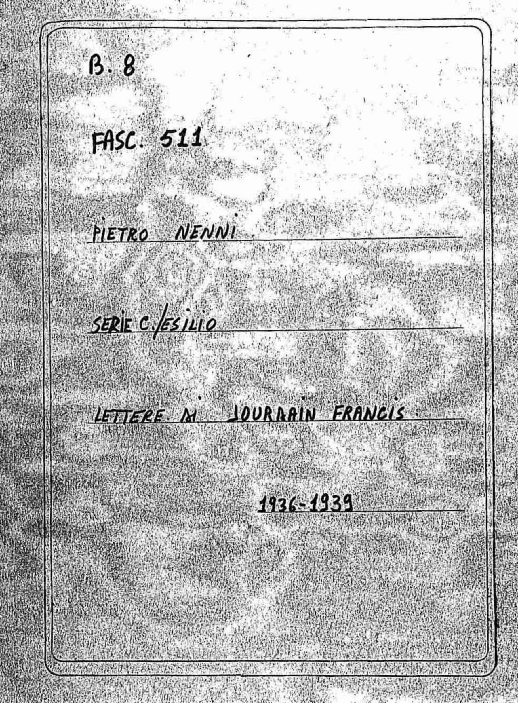 Jourdain Françis, 1936 apr. 28 - 1939 lug. 8