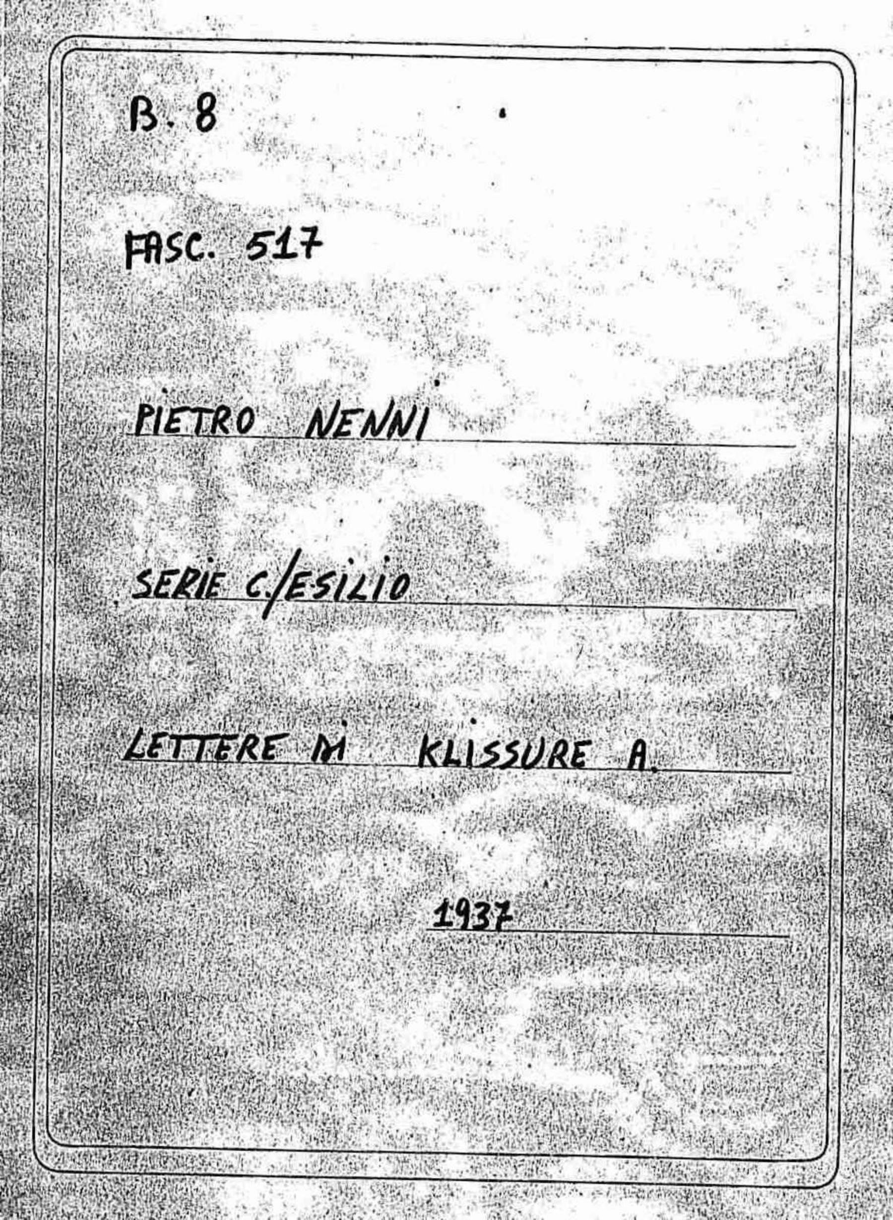 Klissure A., 1937 gen. 15