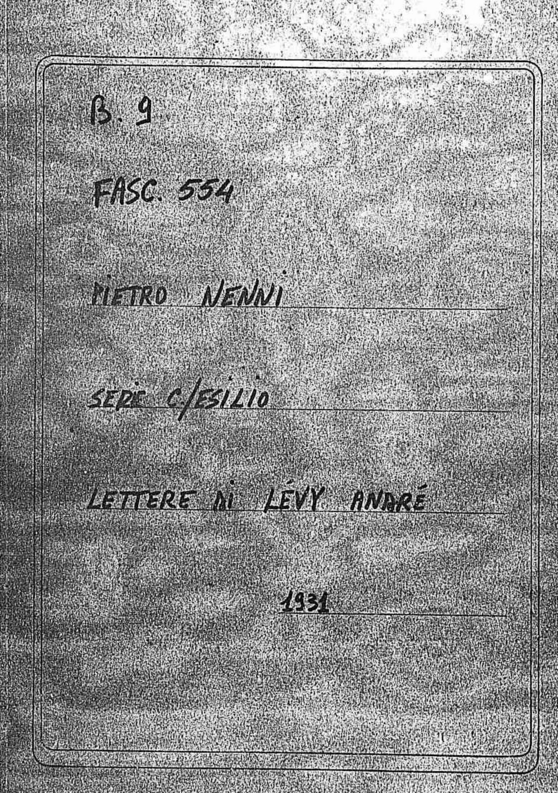 Levy André, 1931 lug. 1