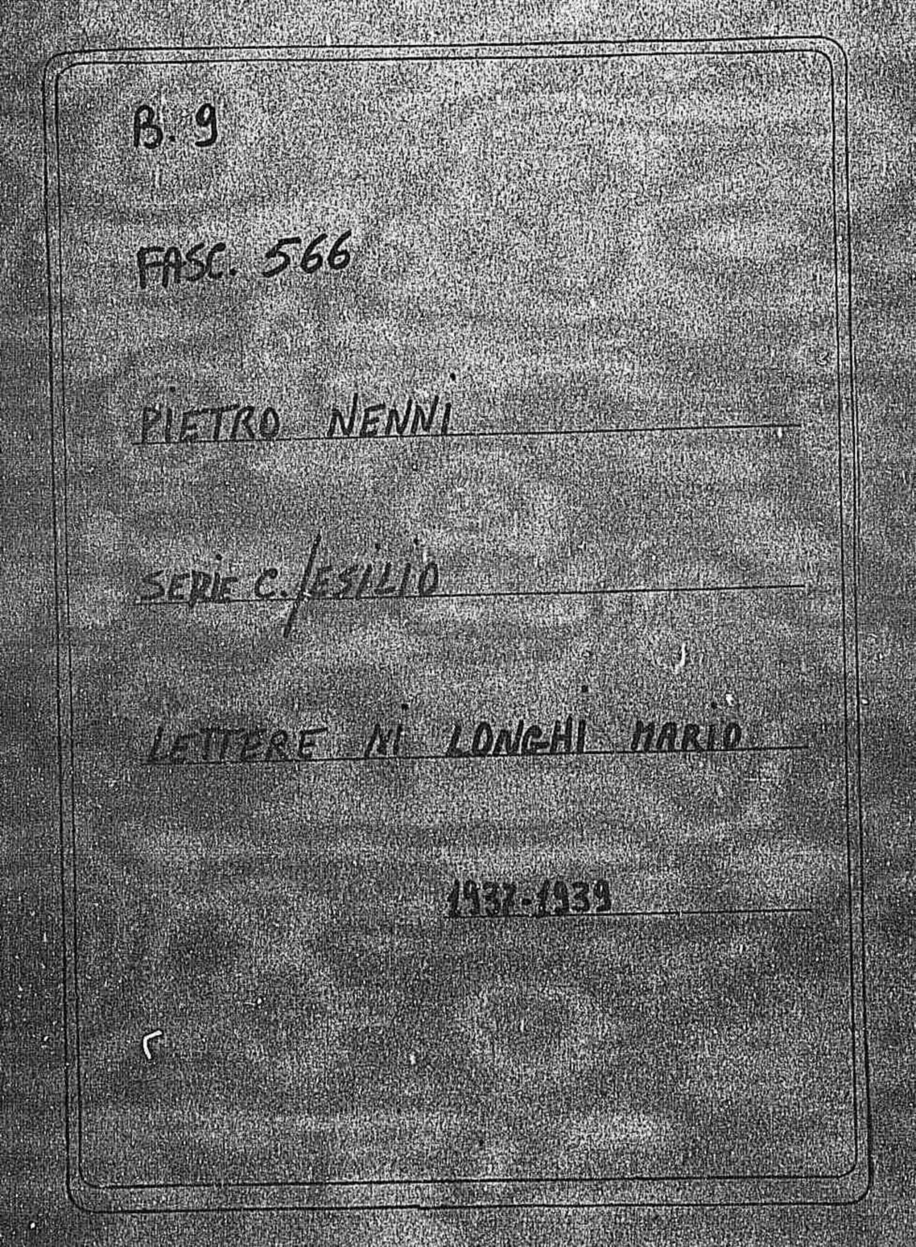 Longhi Mario, 1937 ott. 4 - 1939 mar. 29