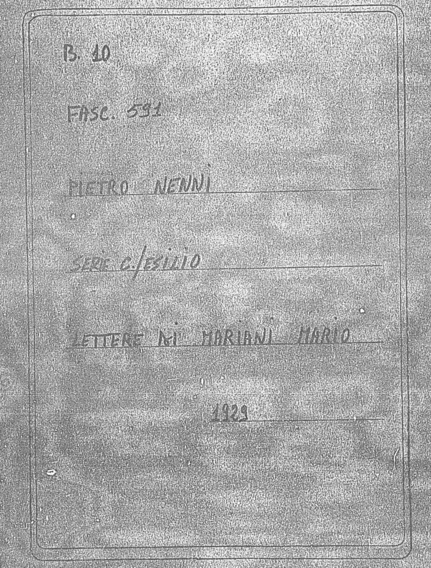 Mariani Mario, 1929 dic. 9