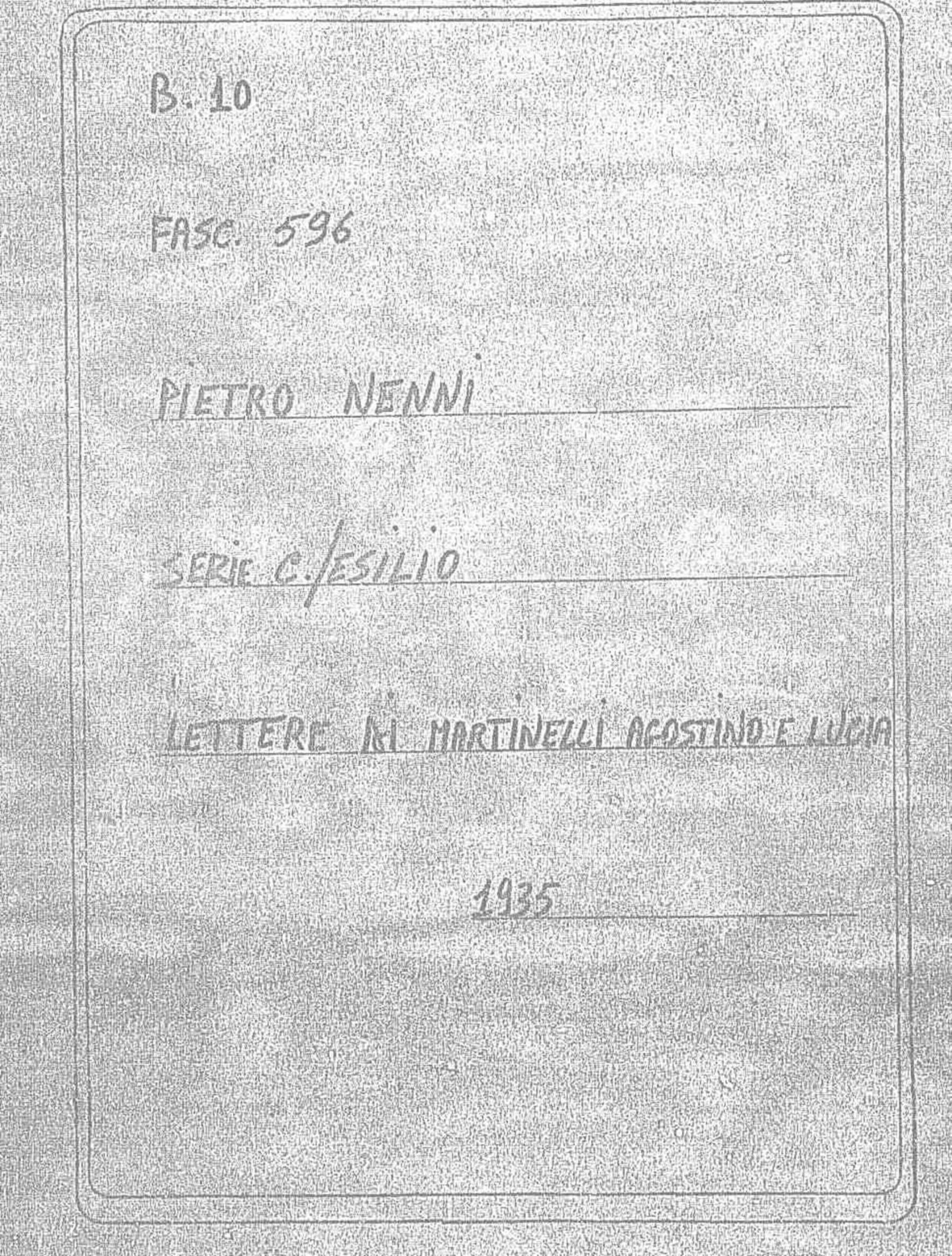 Martinelli Agostino e Lucia, 1935 ott. 31