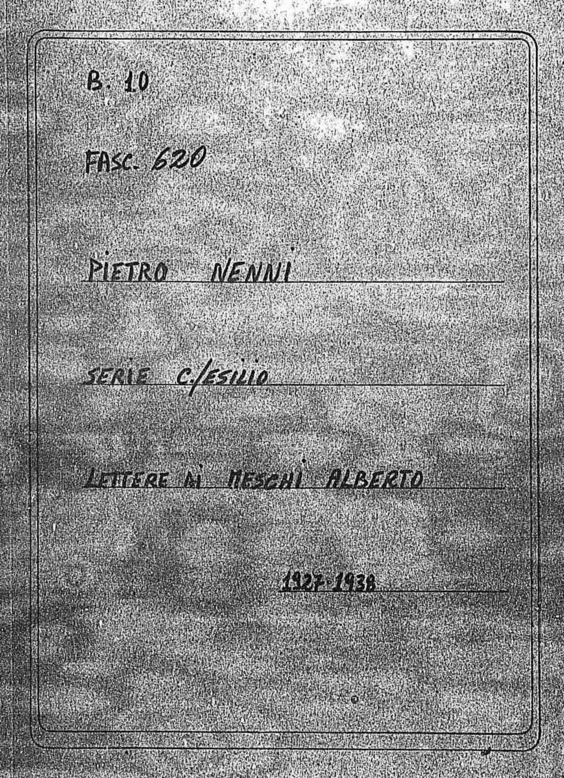 Meschi Alberto, 1927 mag. 27 - 1938 lug. 14