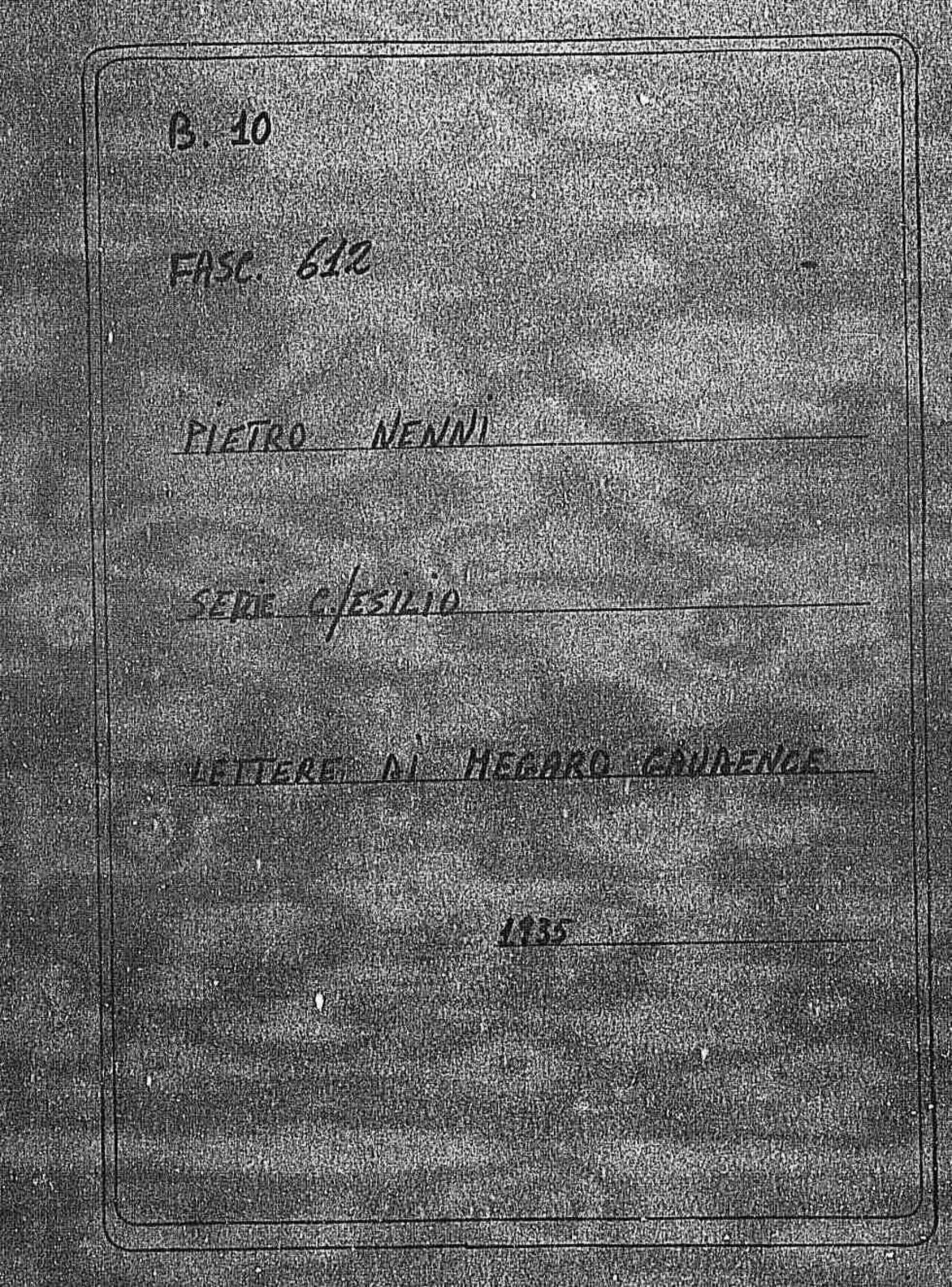 Megaro Gaudence, 1935 lug. 26