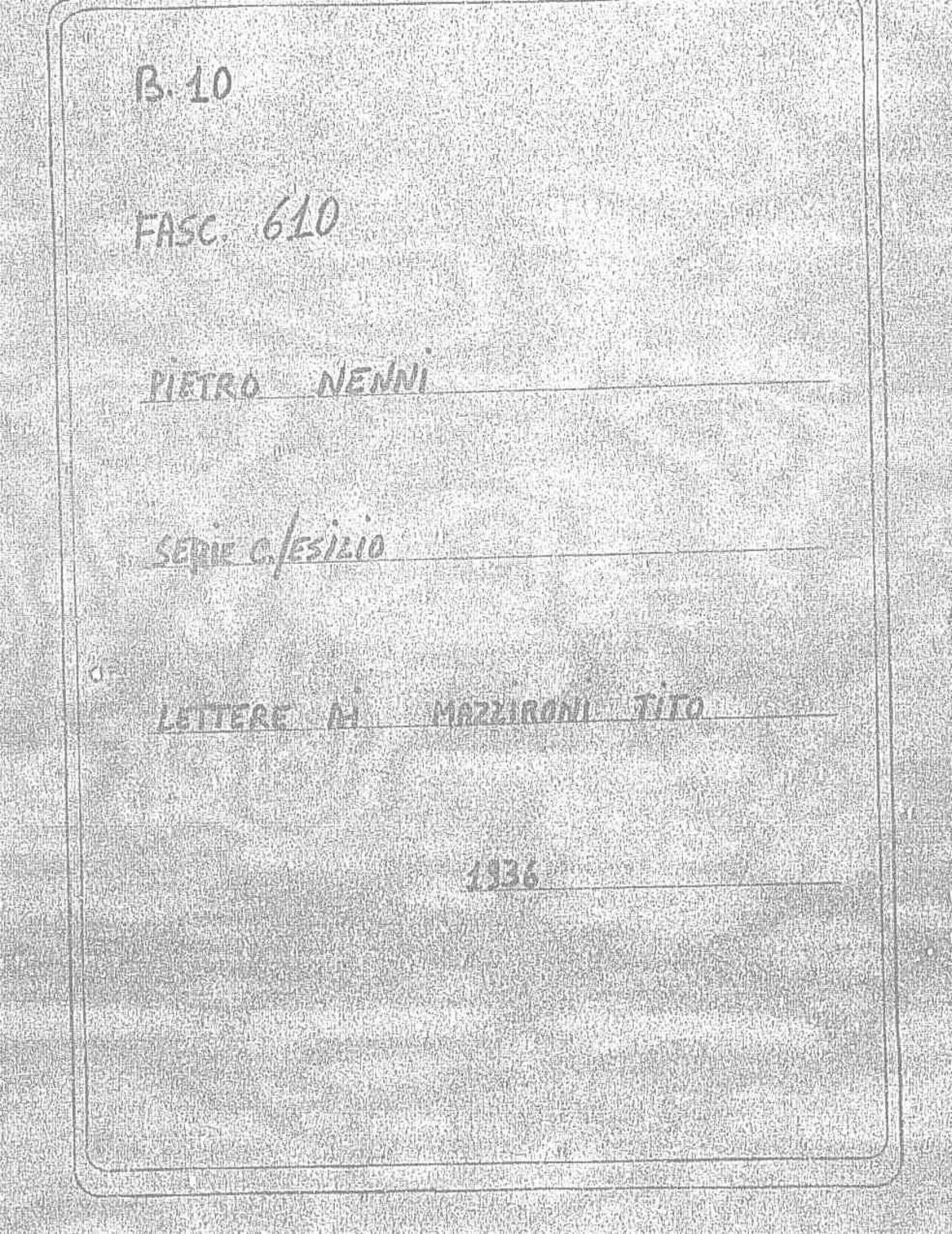 Mazzironi Tito, 1936 nov. 5